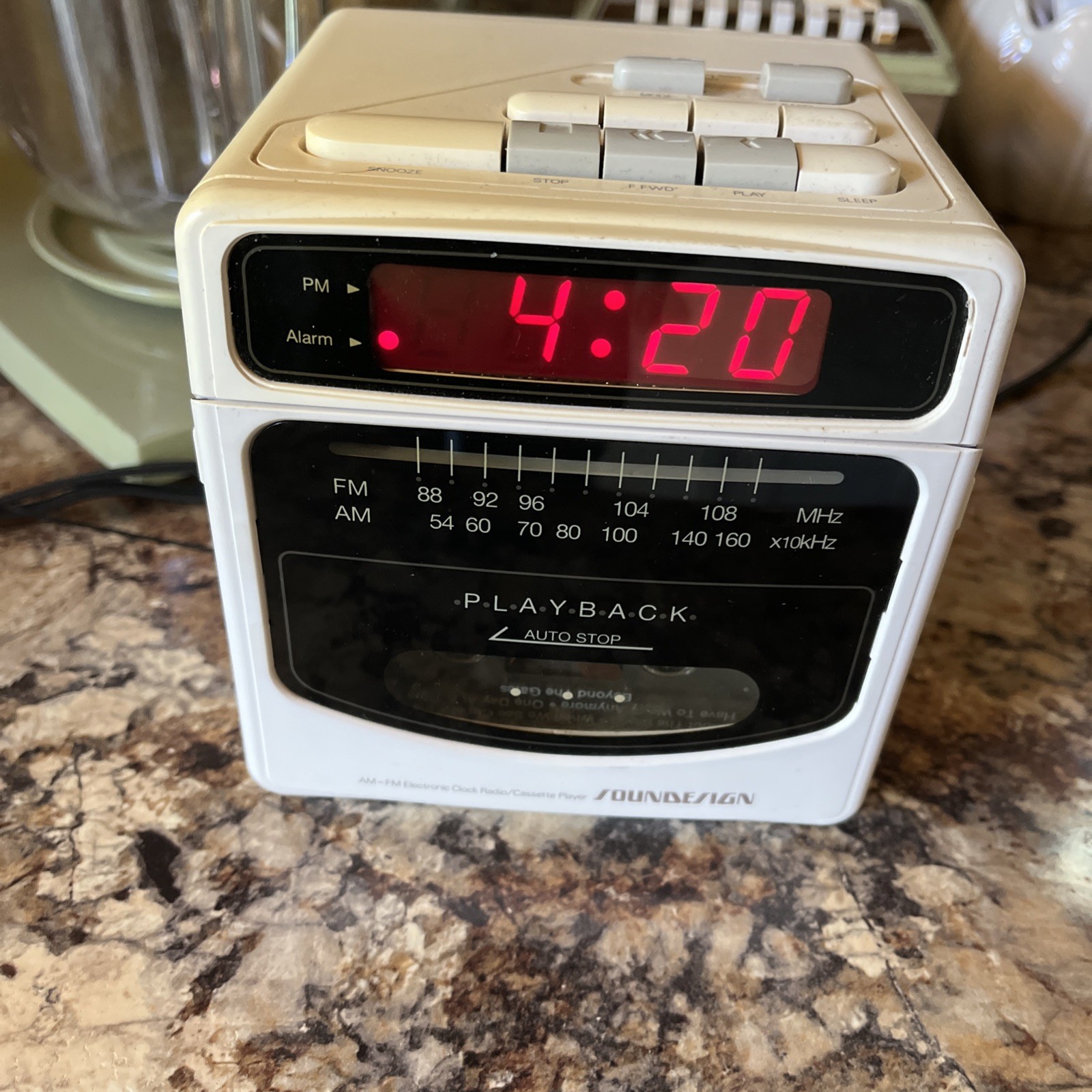 Vintage Soundesign CUBE Radio Alarm Clock Cassette Player Collectible RARE VIDEO