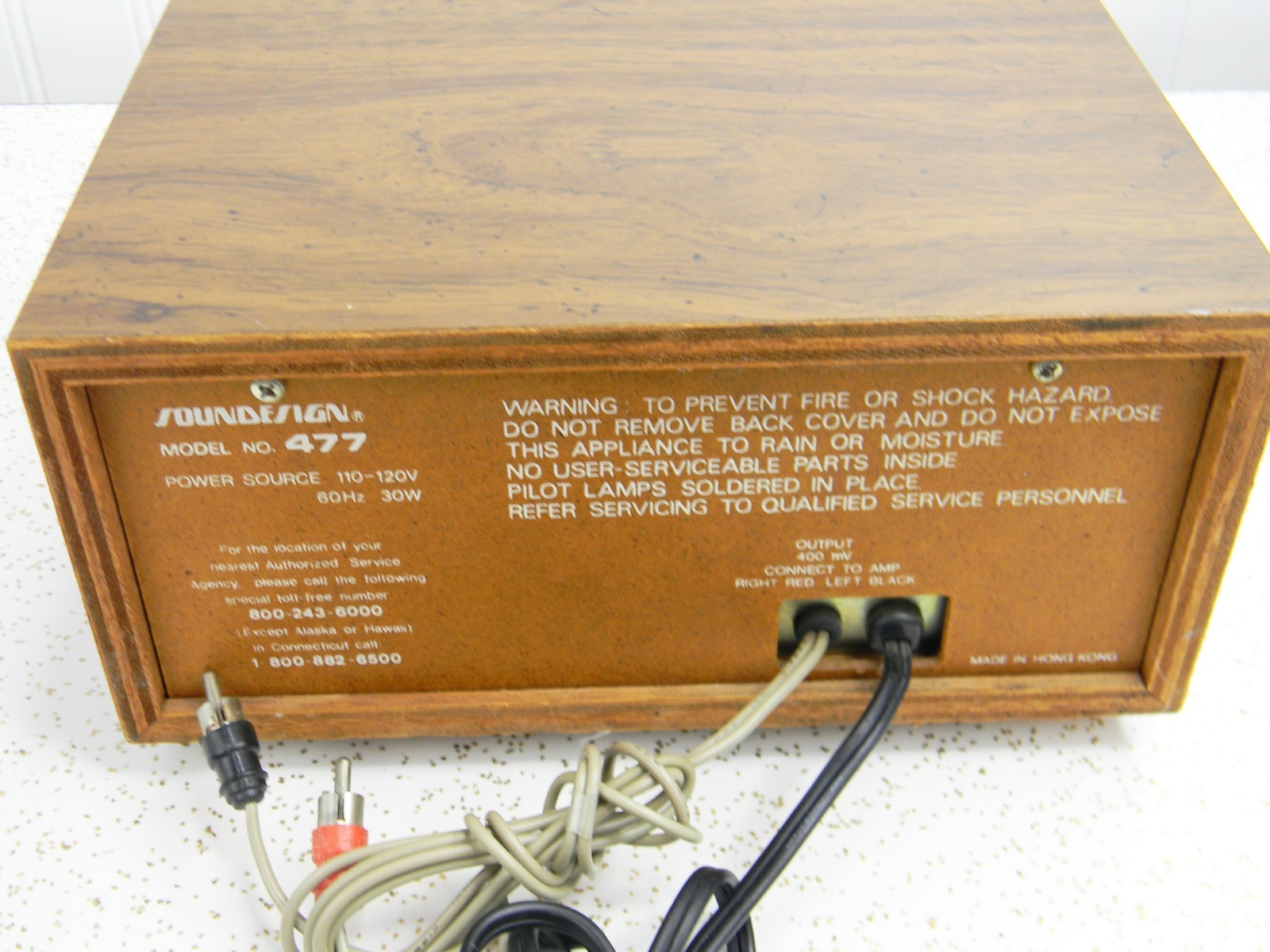 Soundesign Model 477 Stereo 8 Track Player Deck – Vintage Wood Grain PARTS ONLY