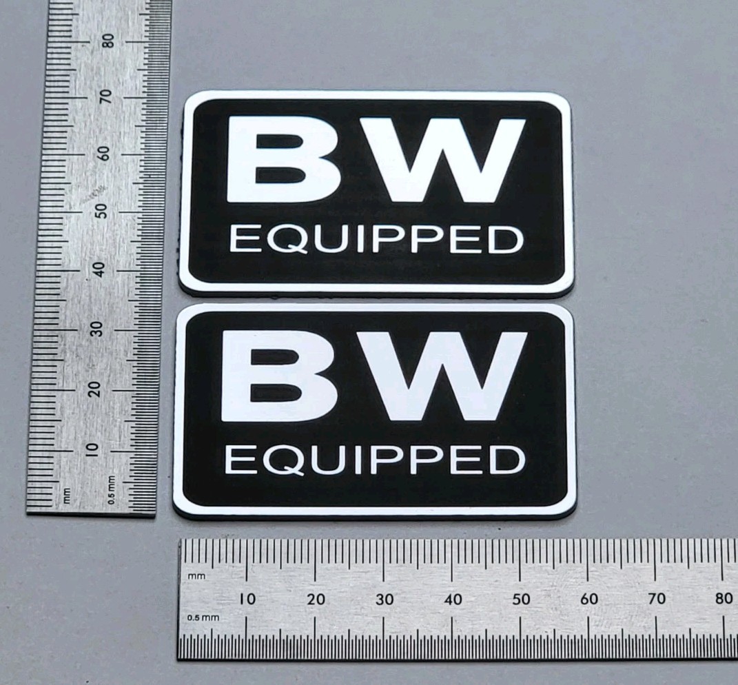 Peavey BW Equipped Badge Logo Emblem Premium 3D Silver Pair With 3M Adhesive