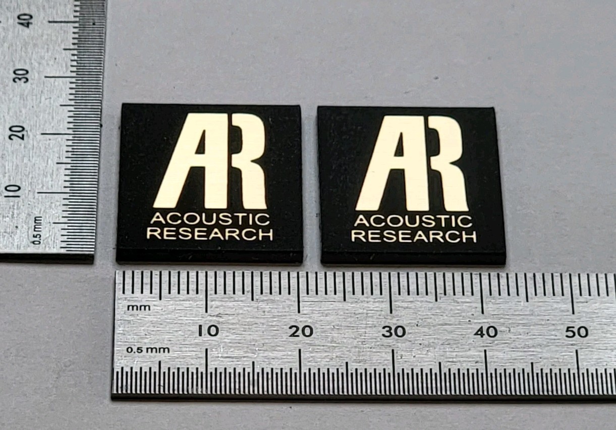 AR Acoustic Research Speaker Badge Logo – Premium Gold Pair With Adhesive