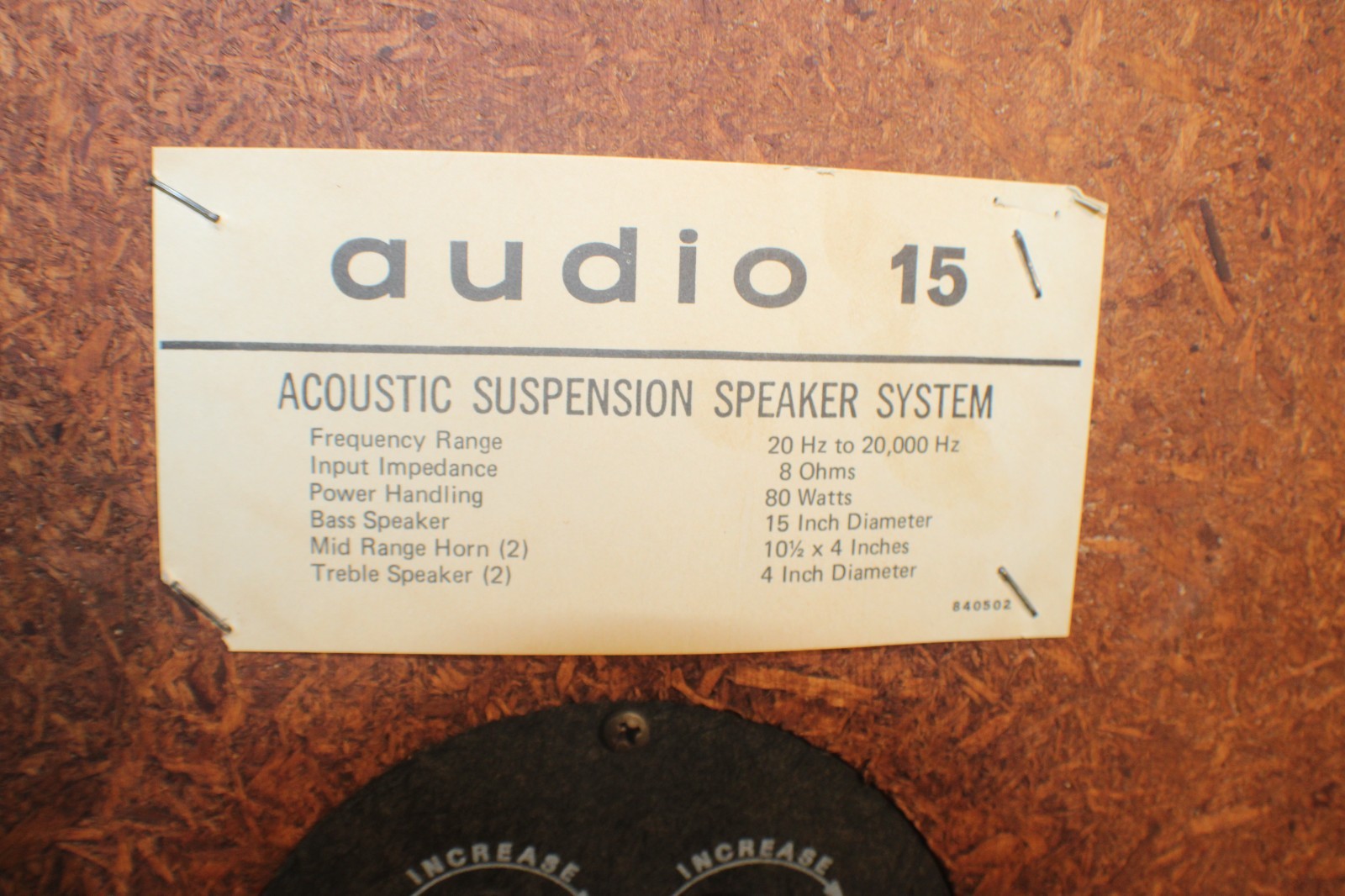 RARE! Pair of 1972 Audio 15 Acoustic Suspension Speakers