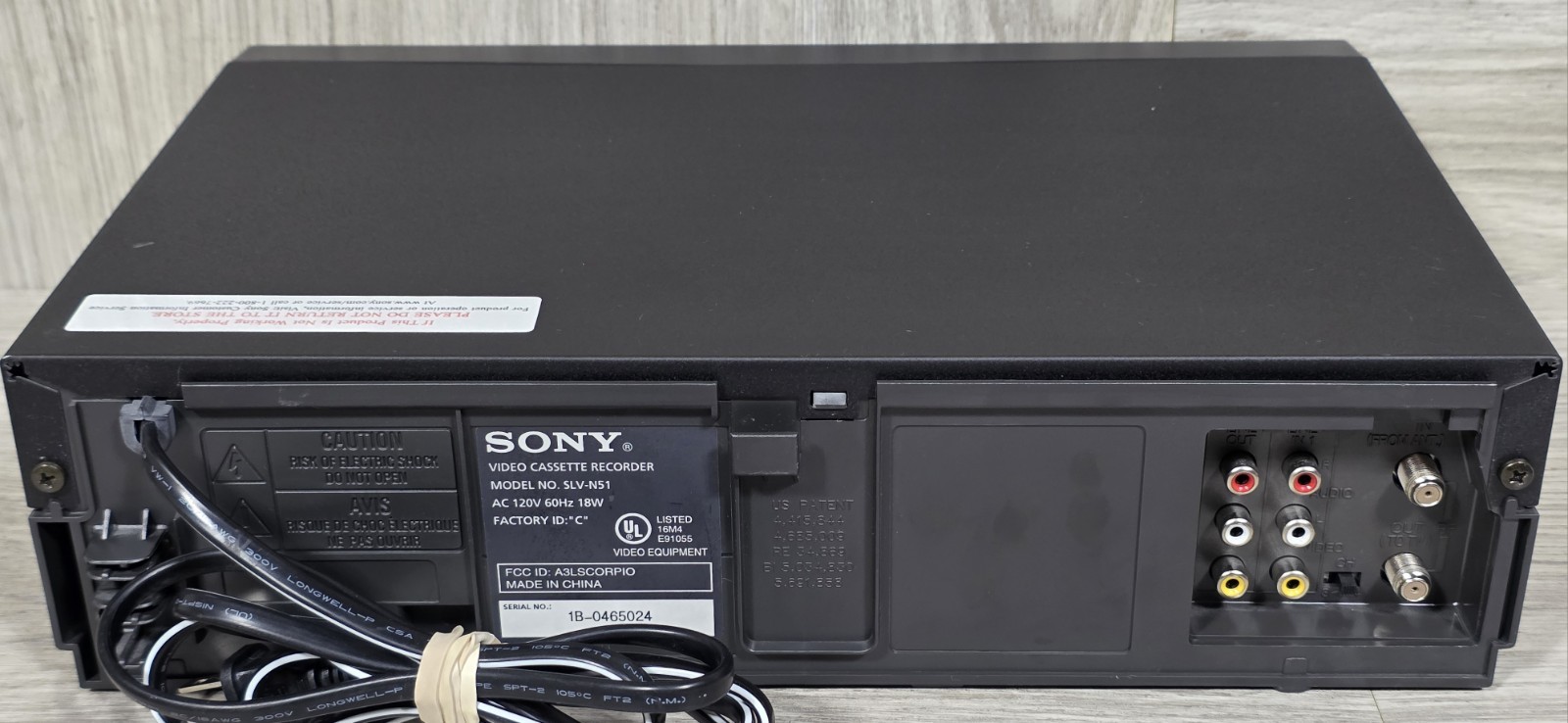 Sony SLV-N51 Hi-Fi Stereo 4-Head VHS VCR Video Cassette Recorder w/Remote TESTED