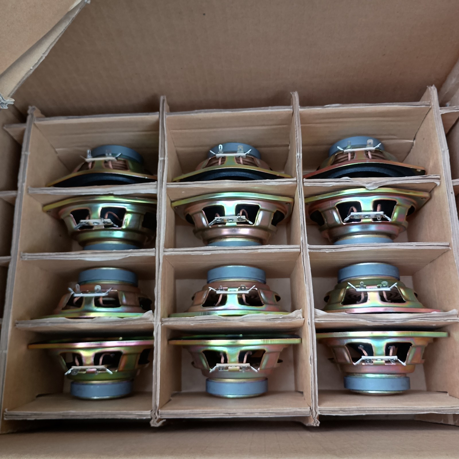 NOS Lot (16) Panasonic 4.5″ Footprint 6 Ohm Speakers 12P331A6 1990s/80s Era VTG