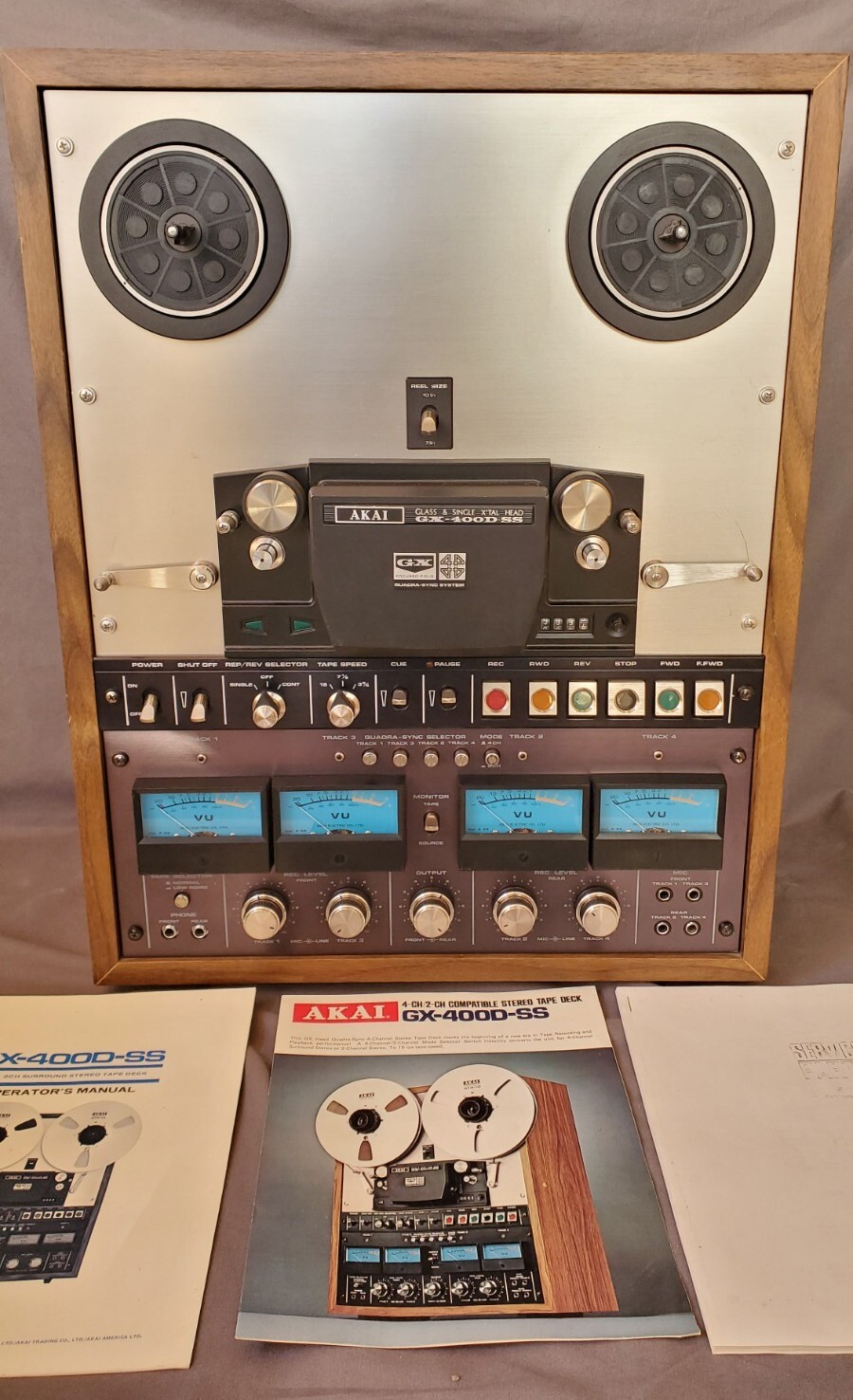 AKAI GX-400DSS Reel-to-Reel Stereo Tape Deck W/RC-17 Remote Control, EUC, TESTED