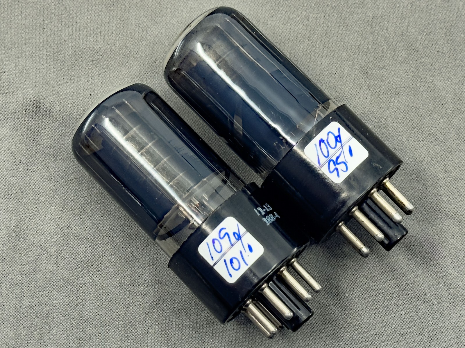 (2) GE 6V6GT Power Tubes Black Glass Black Plates D Getters Test NOS Amplitrex