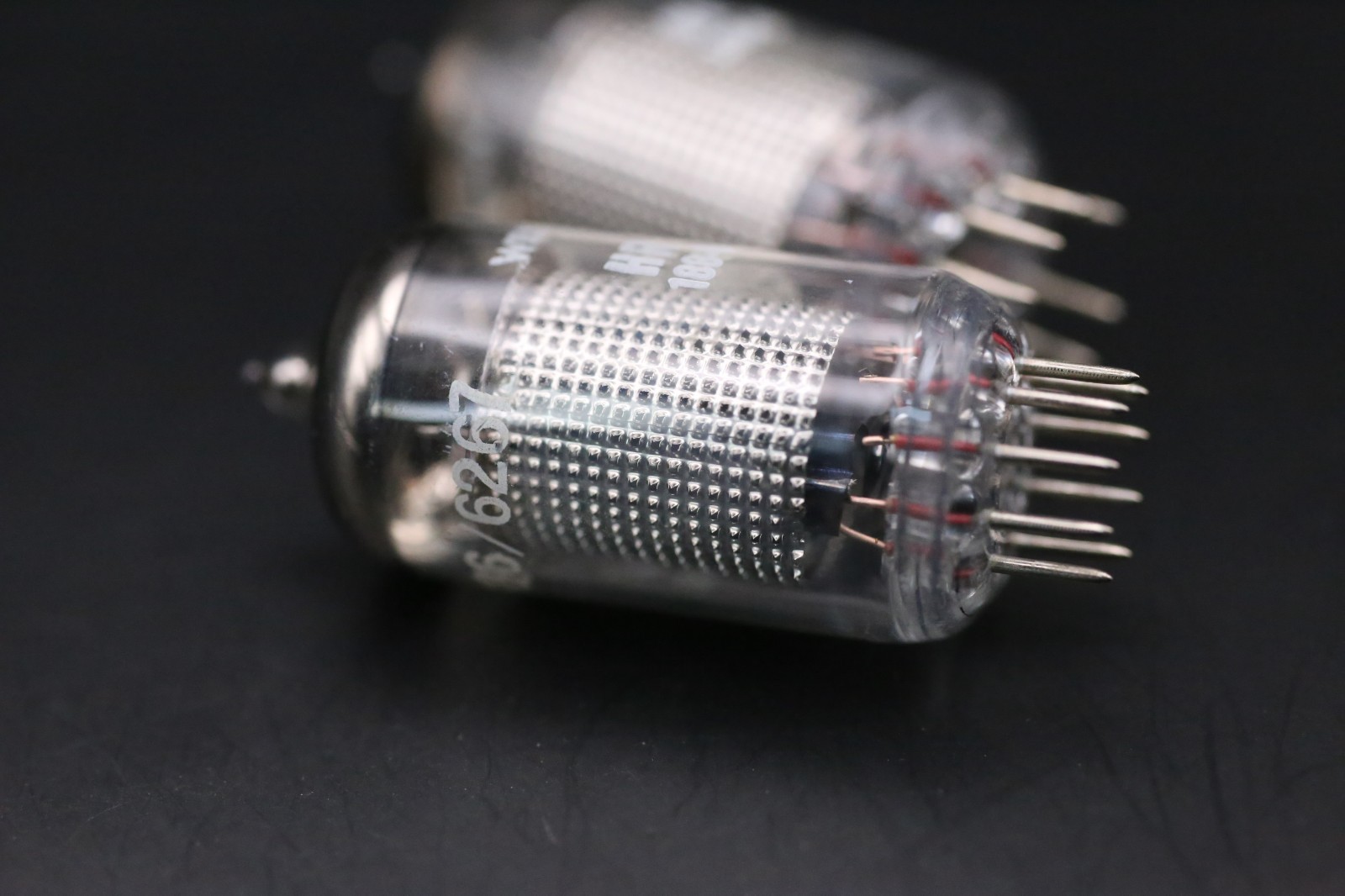 GE 6267 EF86 Pair – West Germany – Silver Mesh Shield – Cup Getter