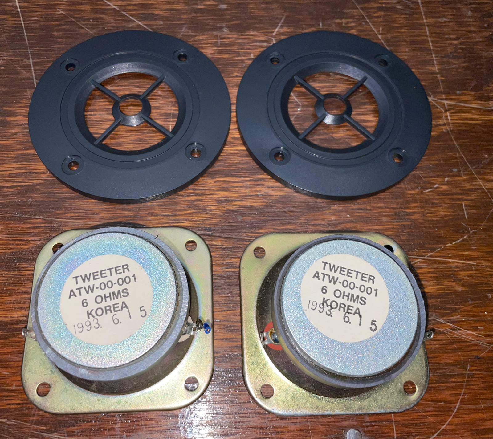 Radio Shack Optimus Pro 200 Speakers Tweeter W/ Covers ATW-00-001 6 Ohms PAIR