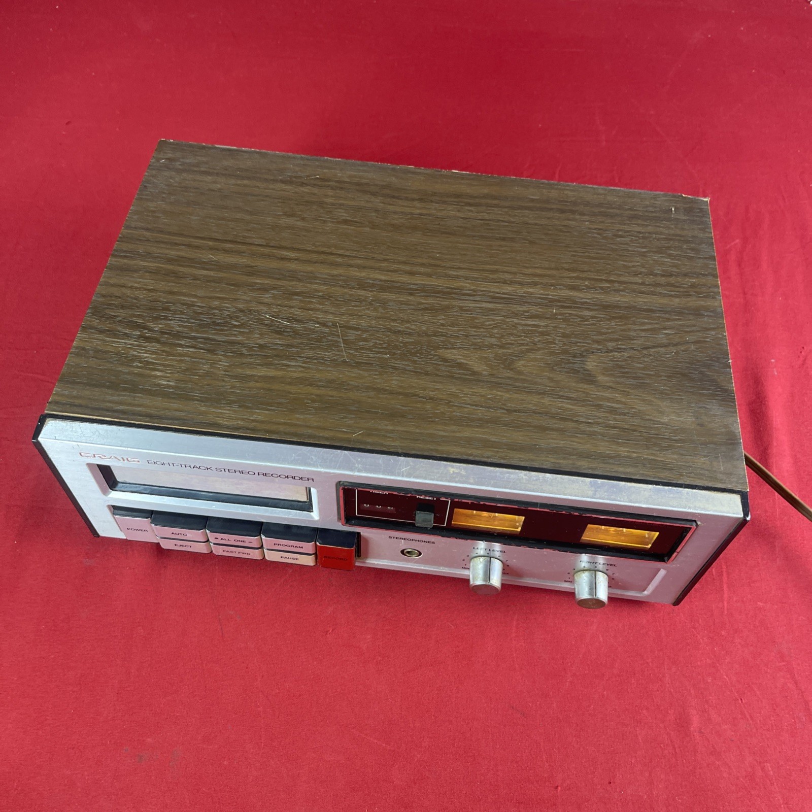 Craig (H260) Eight-Track Stereo Recorder Tape Player – Lights Up Untested