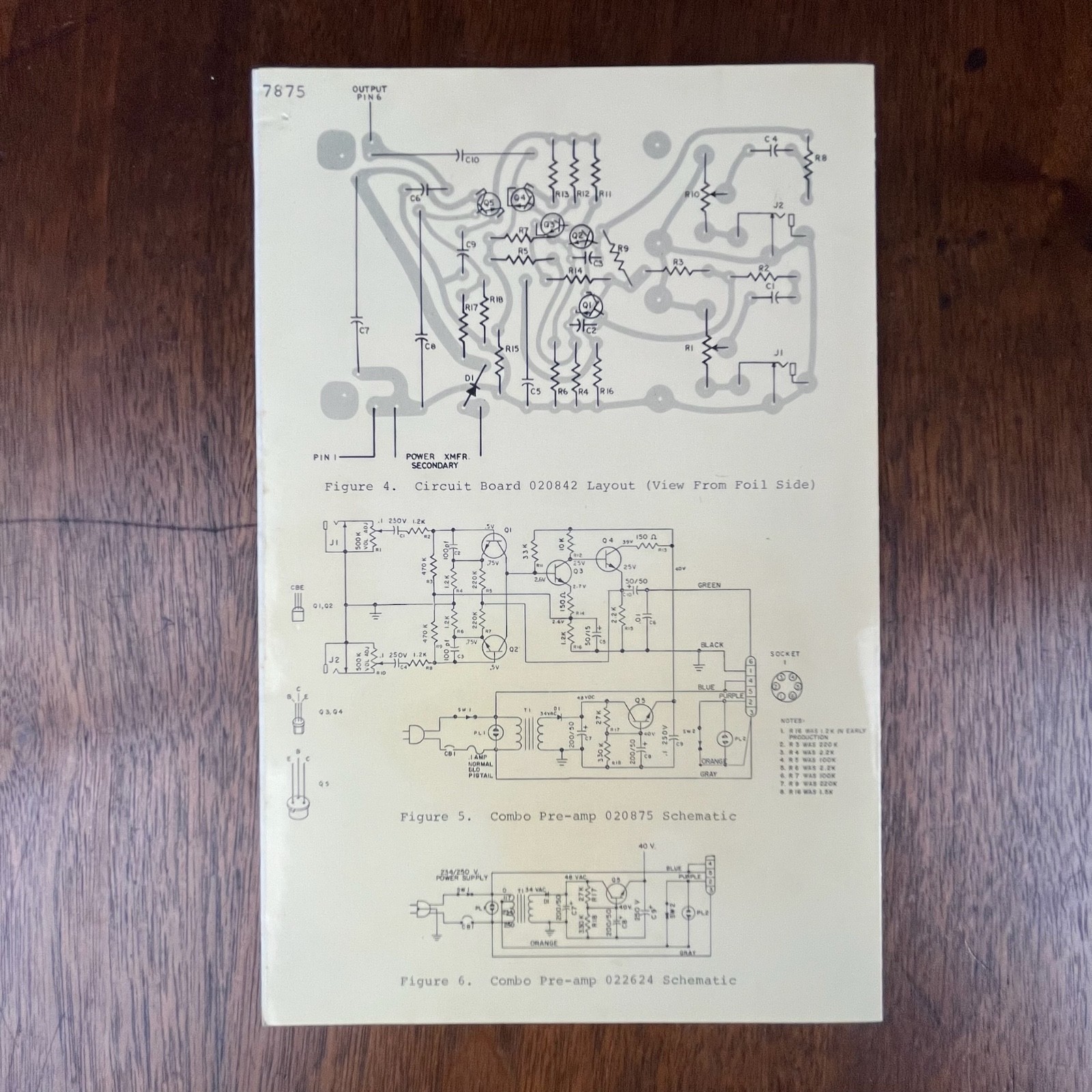 VINTAGE 1970’S LESLIE COMBO PRE-AMP CONNECTOR KIT 7875 INSTALLATION INSTRUCTIONS