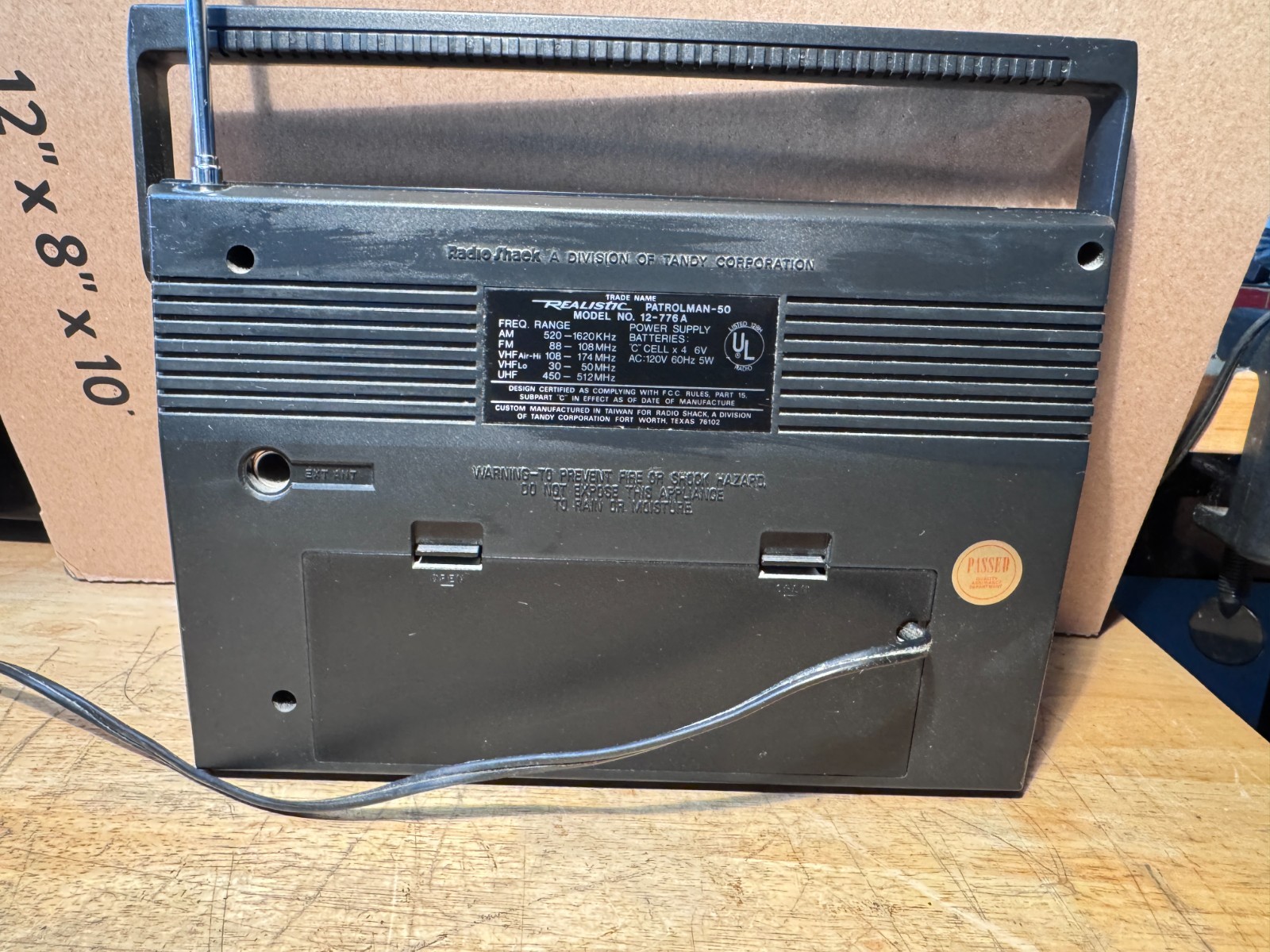 Realistic Patrolman-50 Multiband Radio AM FM VHF UHF Tested