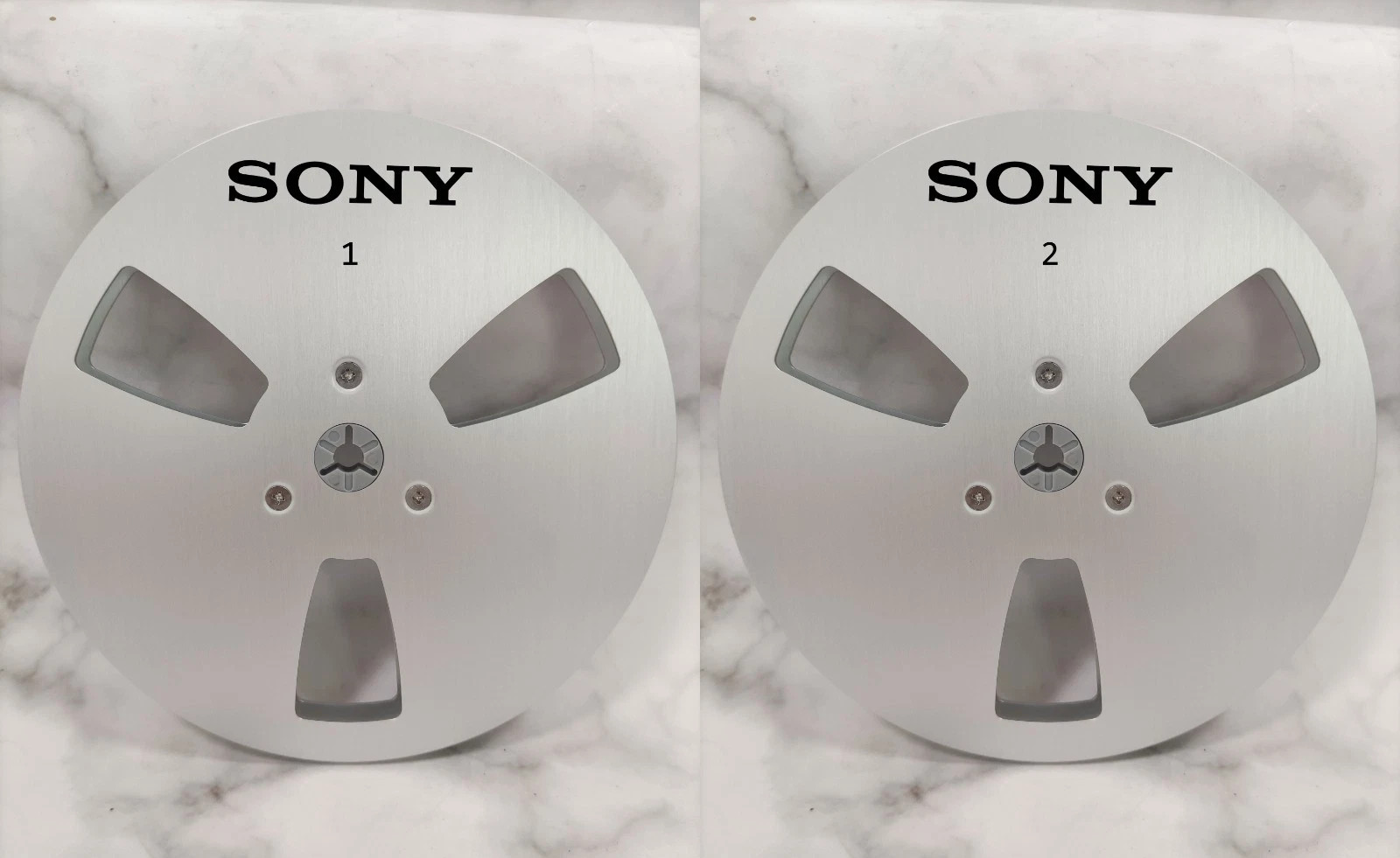 One Pair 7” SONY Tape Reel silver Aluminum for Reel to Reel Empty Take up Reel