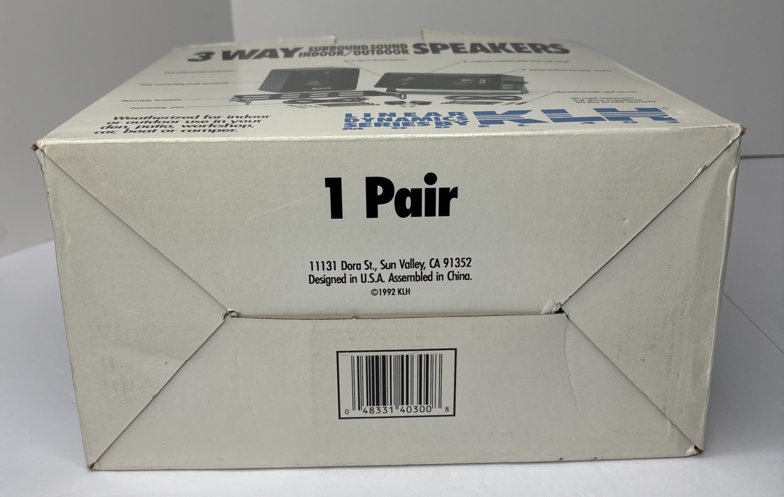 KLH 3 Way Surround Sound Indoor/Outdoor Speakers 403A NEW Open Box NOS