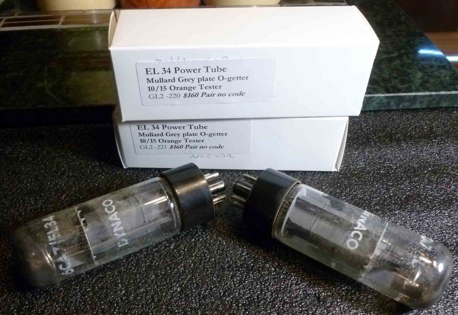 Pair Matsushita made EL34 Power Tubes Strong 10 out of 15 on Orange Tester