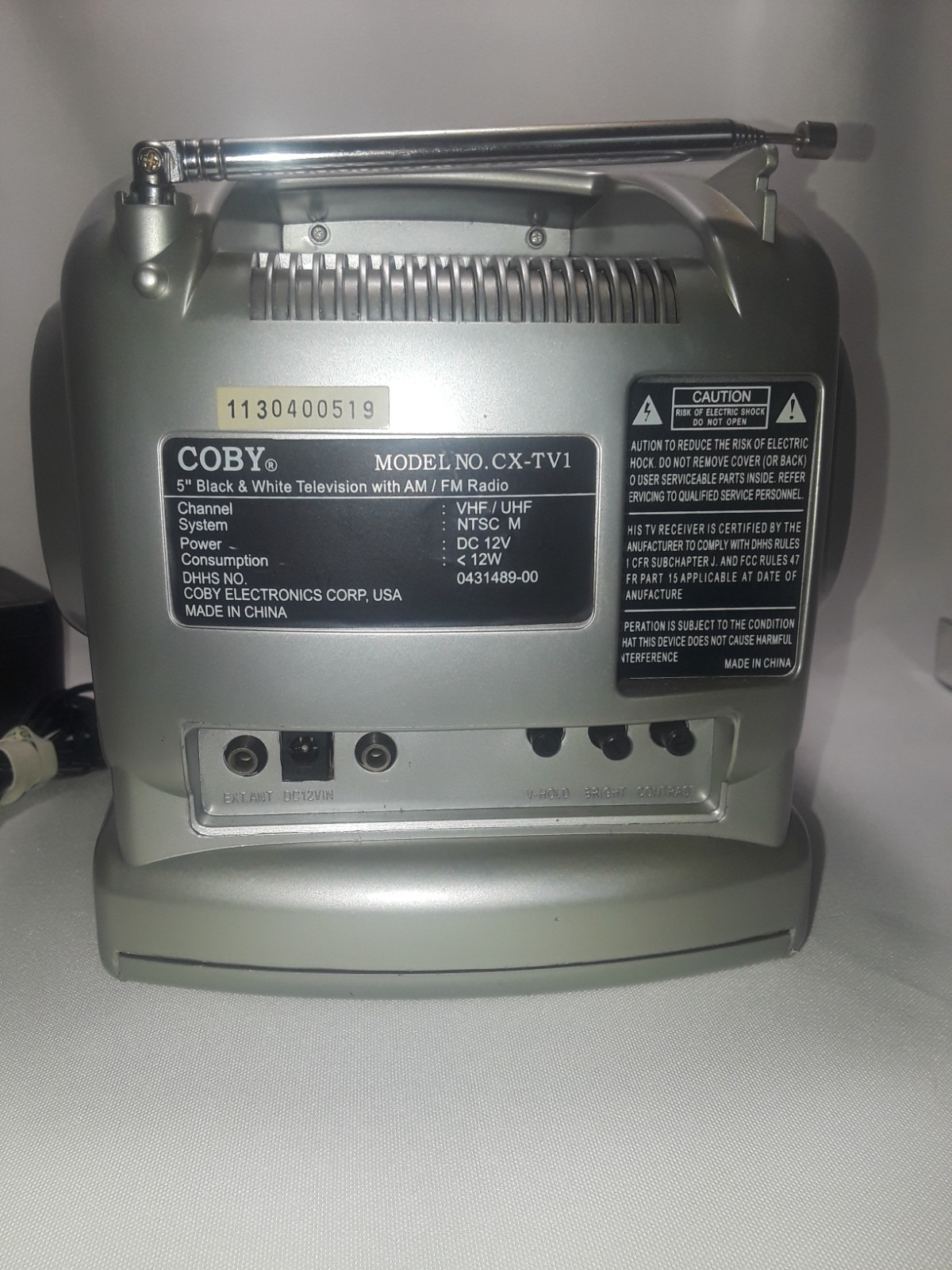 Vintage Coby CX-TV1 5″ Portable AM/FM Radio Retro Gaming Working Tested