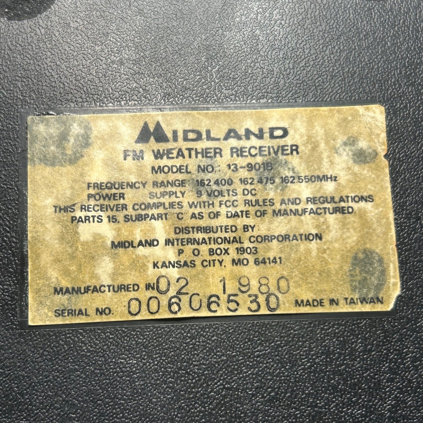 Midland 13-901B Vintage 1980 FM Weather Receiver Radio Wood Grain Portable