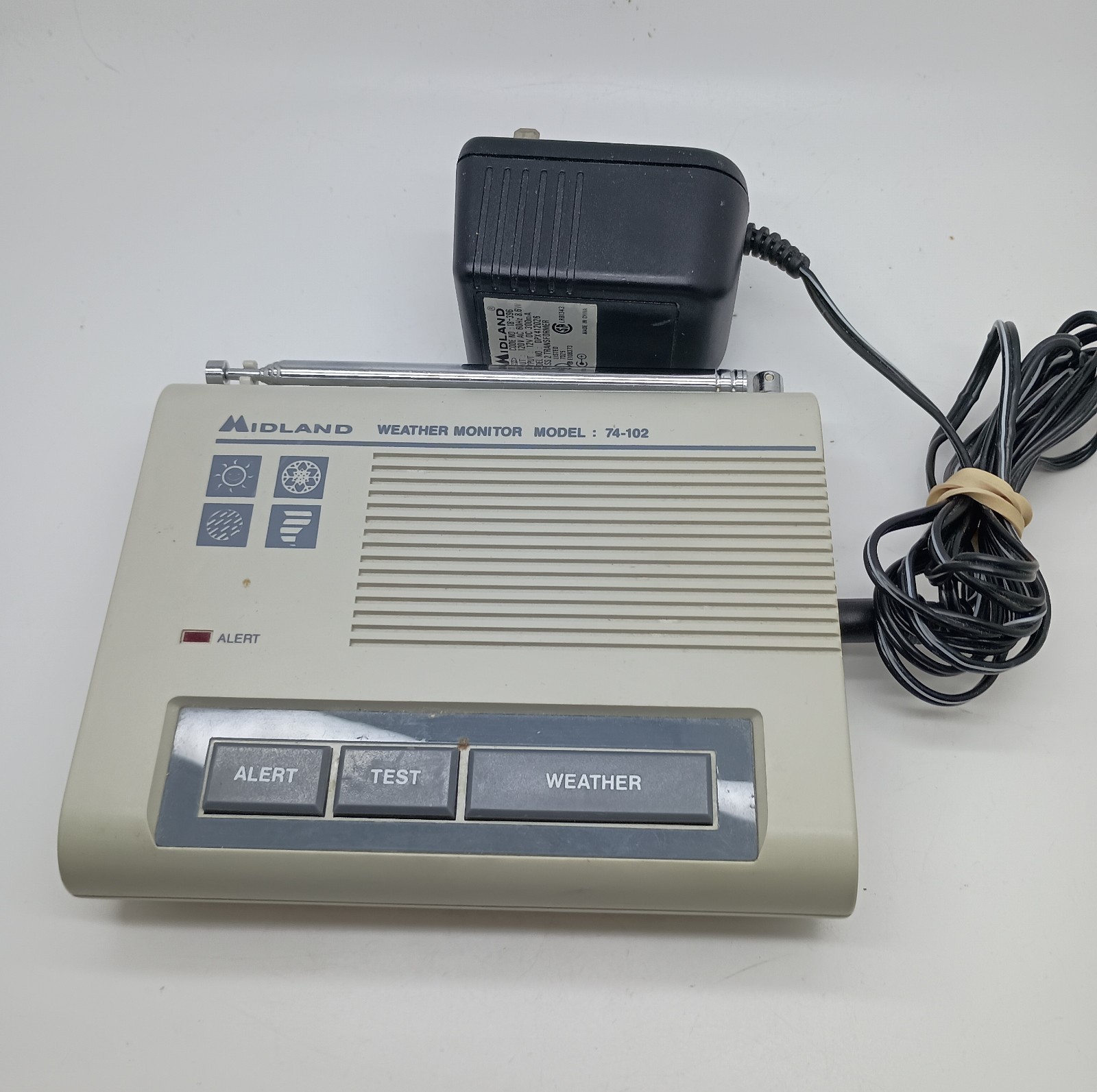 Vtg Midland Weather Monitor Radio Shack 74-109 BAT Tested GREAT NOAA