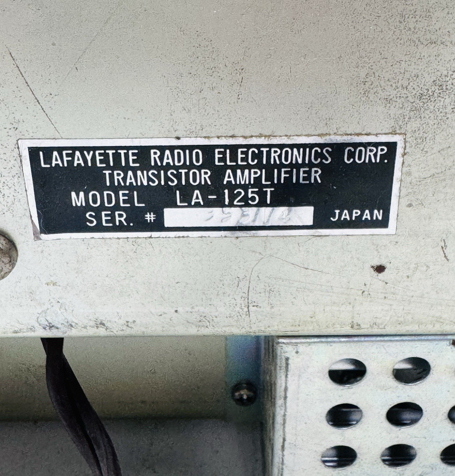 Lafayette Model LA-125T Transistor Stereo Amplifier tested working