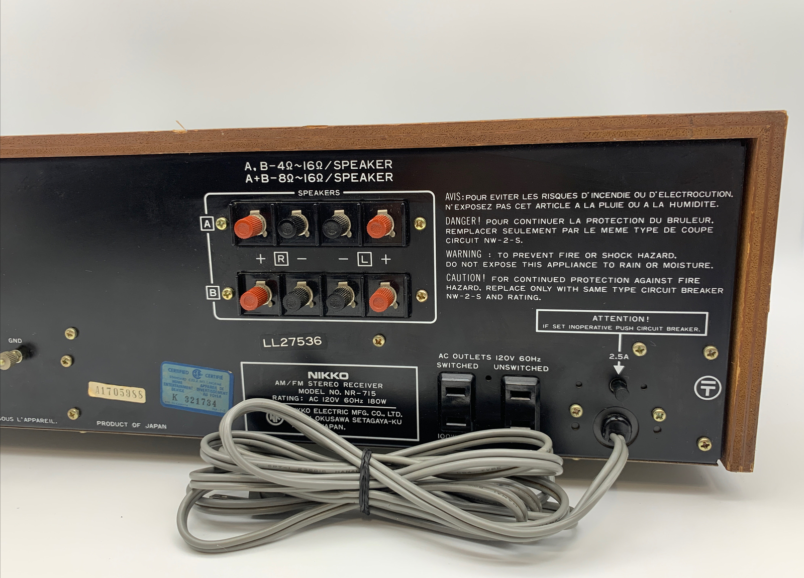 Vintage Nikko Model NR-715 AM/FM Stereo Receiver Tested & Works