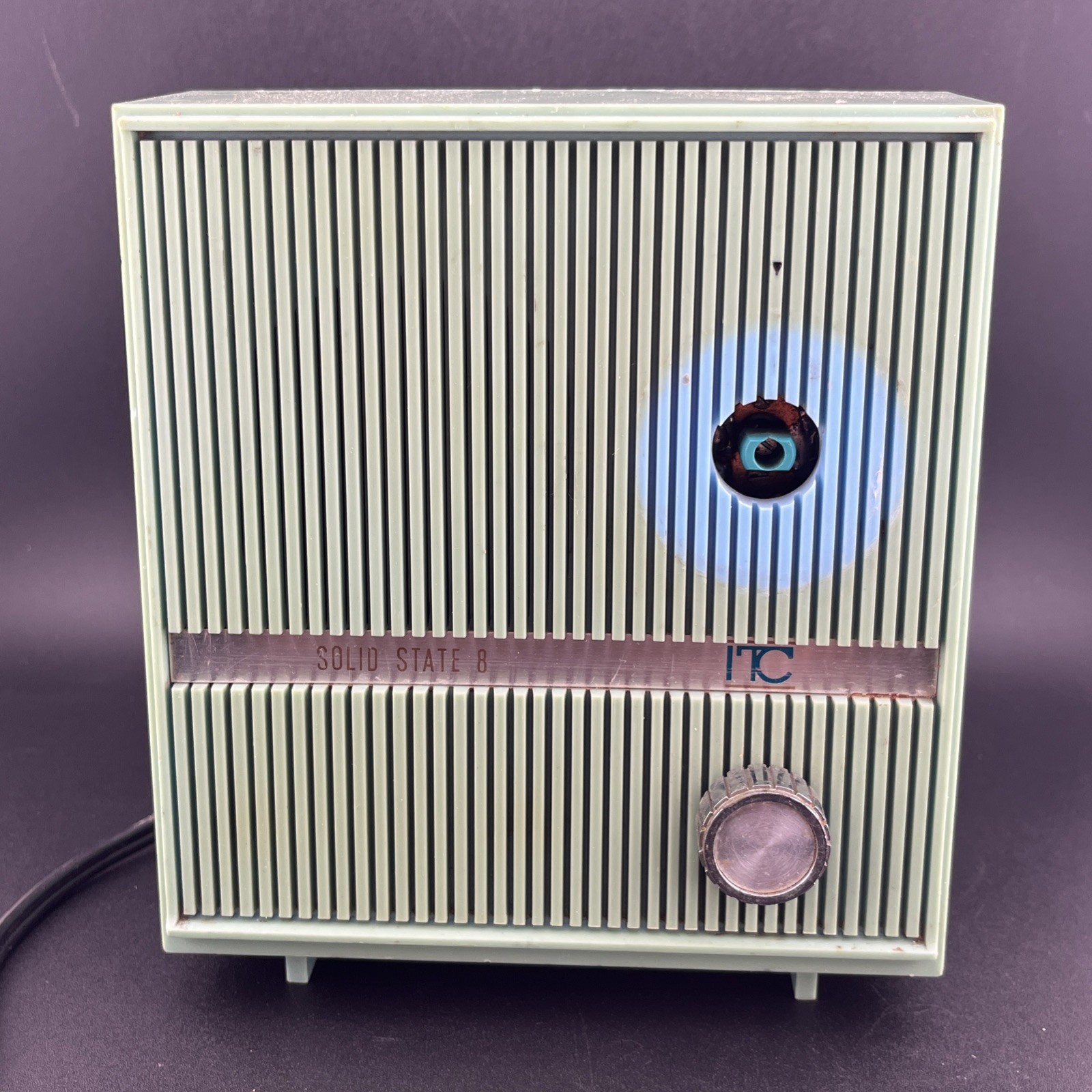 Teal Blue 1966 ITC Unknown Model AM Solid State (Missing Dial)(Tested)(Works)