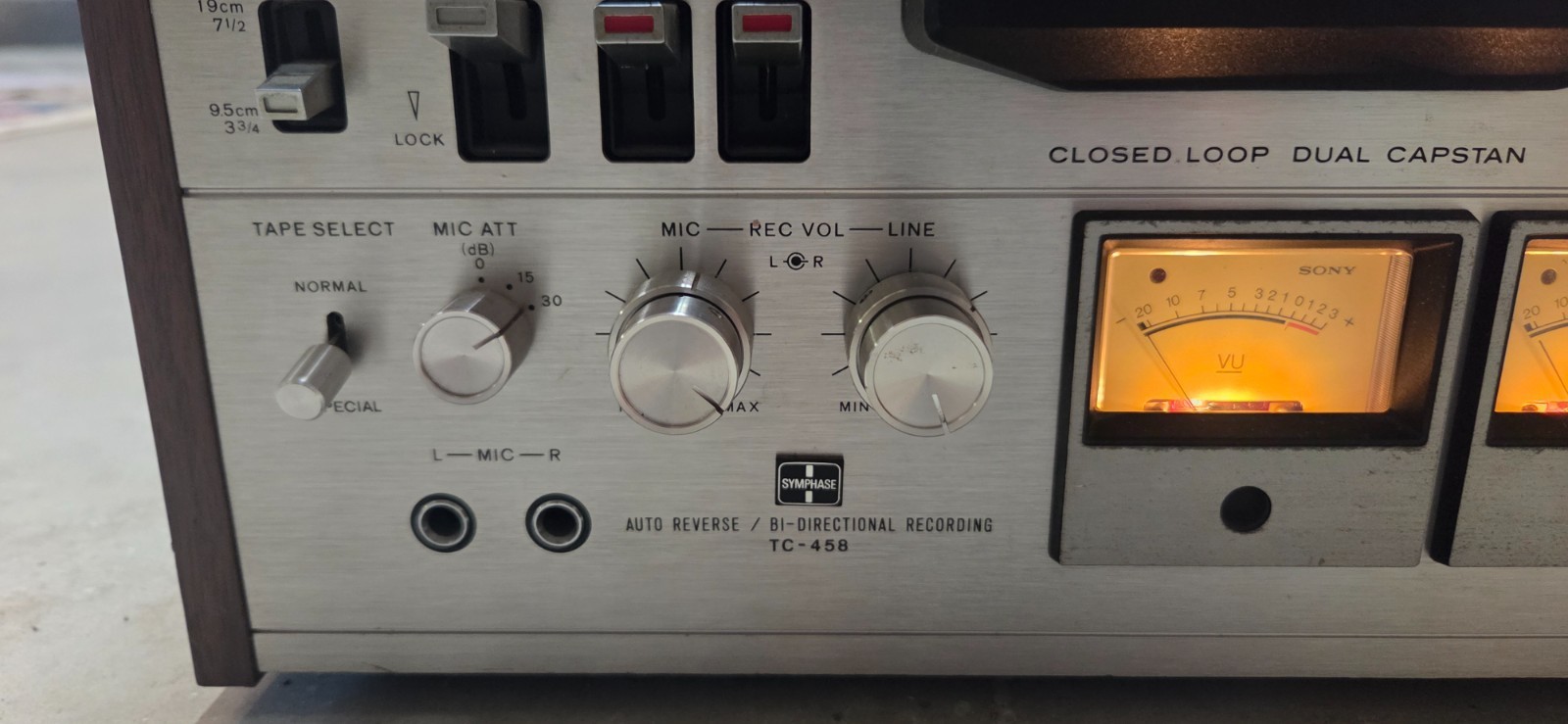 Sony TC-458 3-Head Reel-to-Reel Open Reel Deck – Powers On and Moves AS-IS
