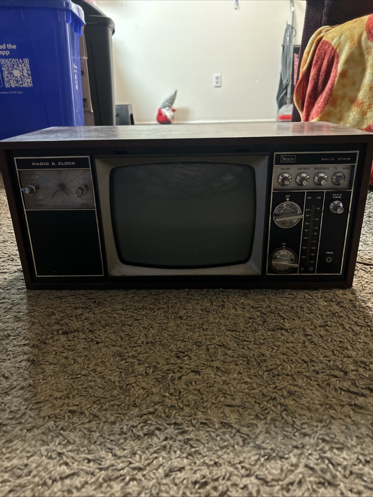 Vintage 1969 Sears Radio And Clock Television Set “Not Working”