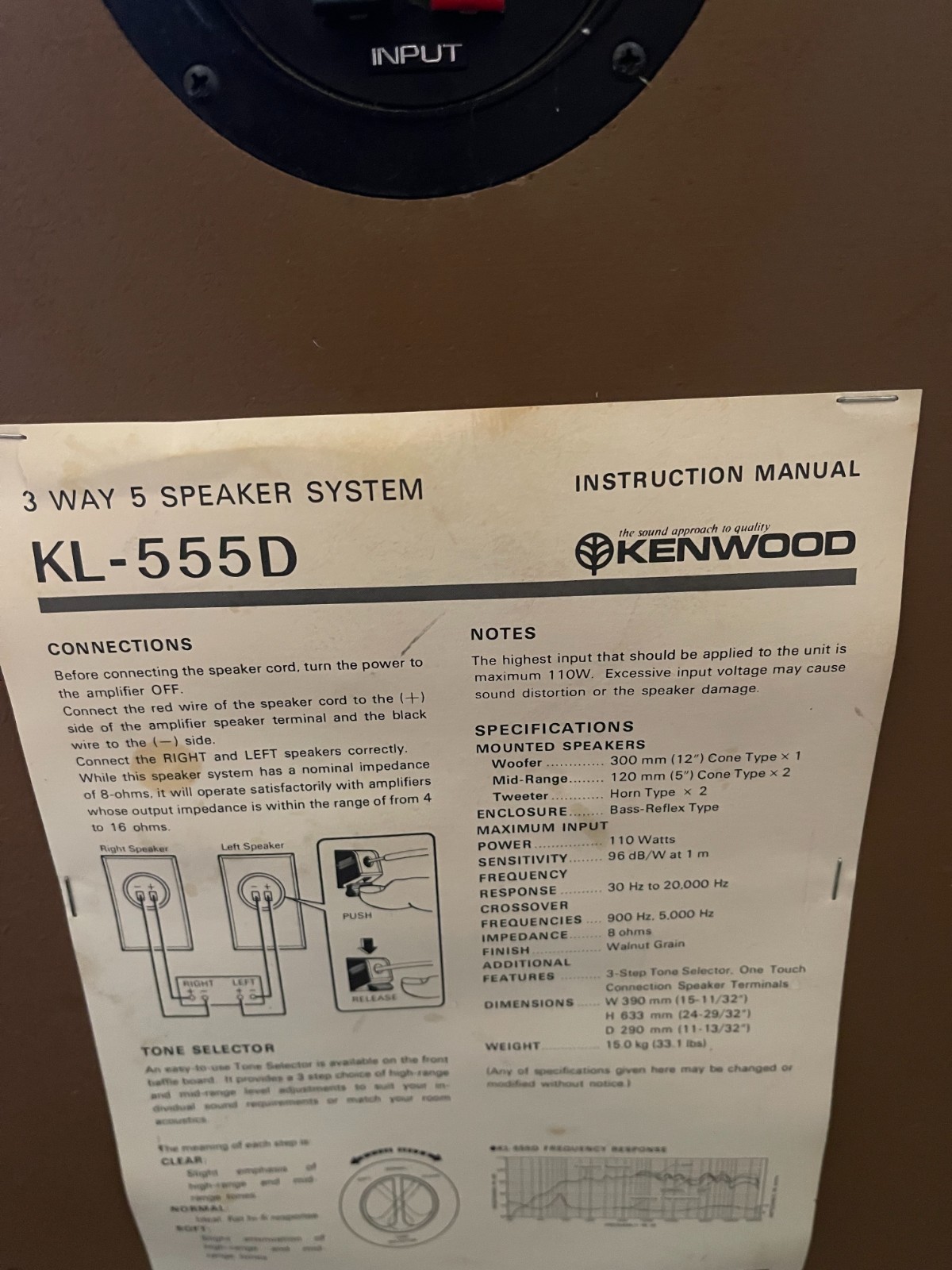 KENWOOD VINTAGE KL-555D 3WAY 5 SPEAKER SYSTEMVERY good condition