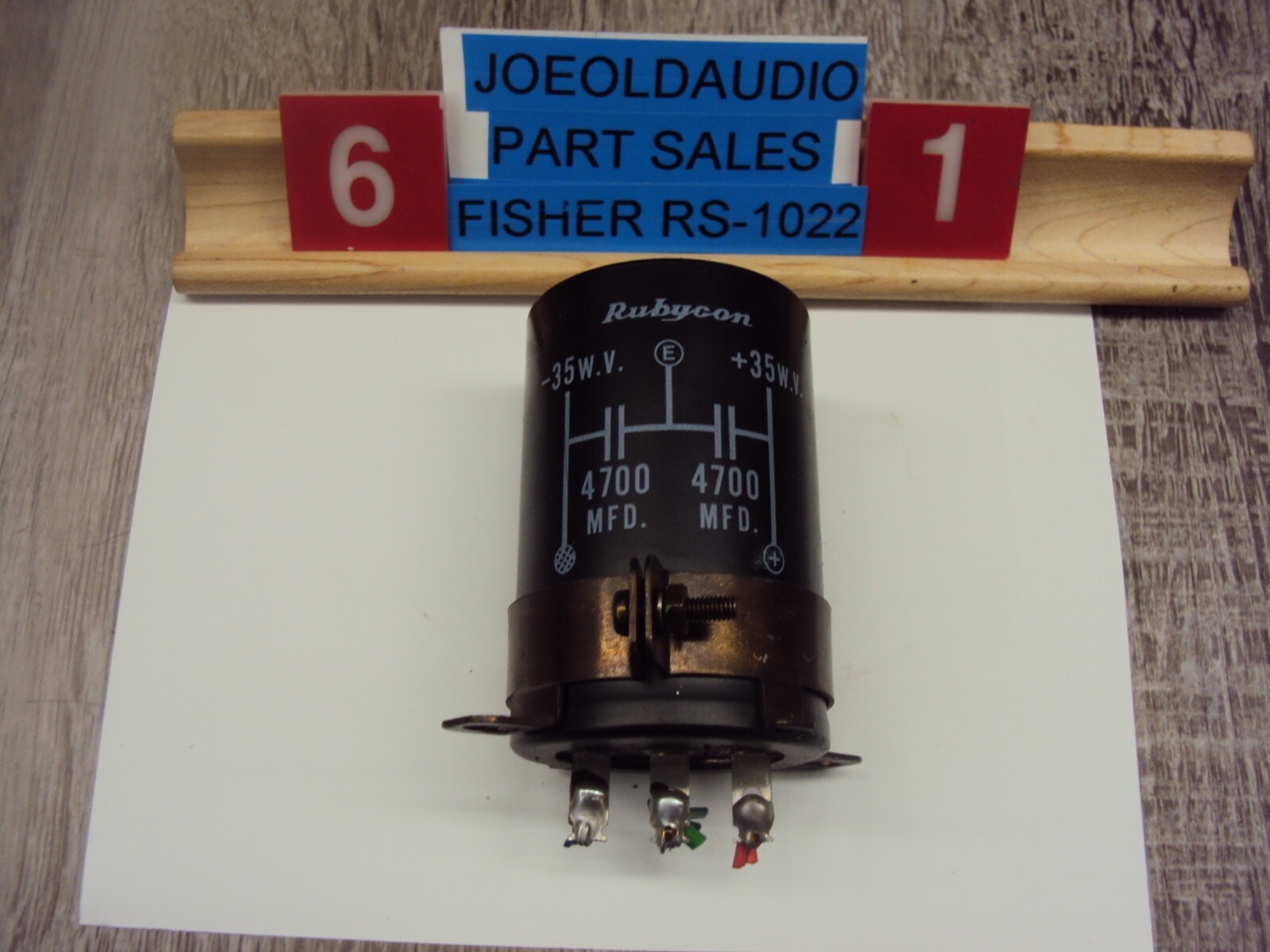 Fisher RS-1022 Receiver Filter Capacitor Rubycon 35WV 4700UF Tested Parting 1022