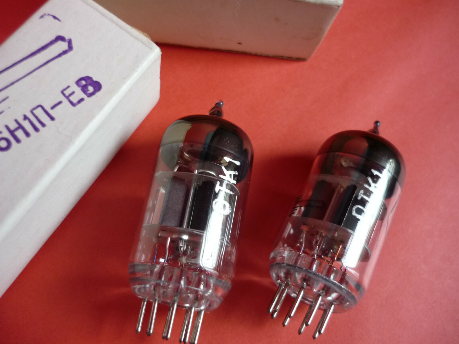 2pcs. 6N1P-EV / 6Н1П-ЕВ ~ 6N1, ECC87 double triode NEW. OTK1. MILITARY