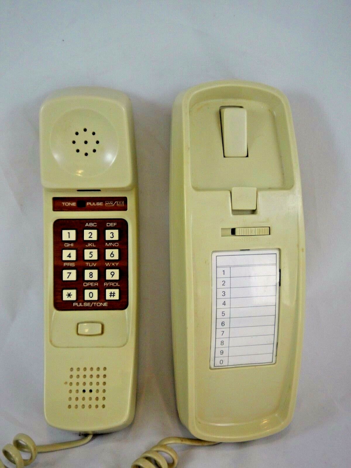 Push Button Trimline Type Touch Tone Desk or Wall Phone Ivory Telephone Works