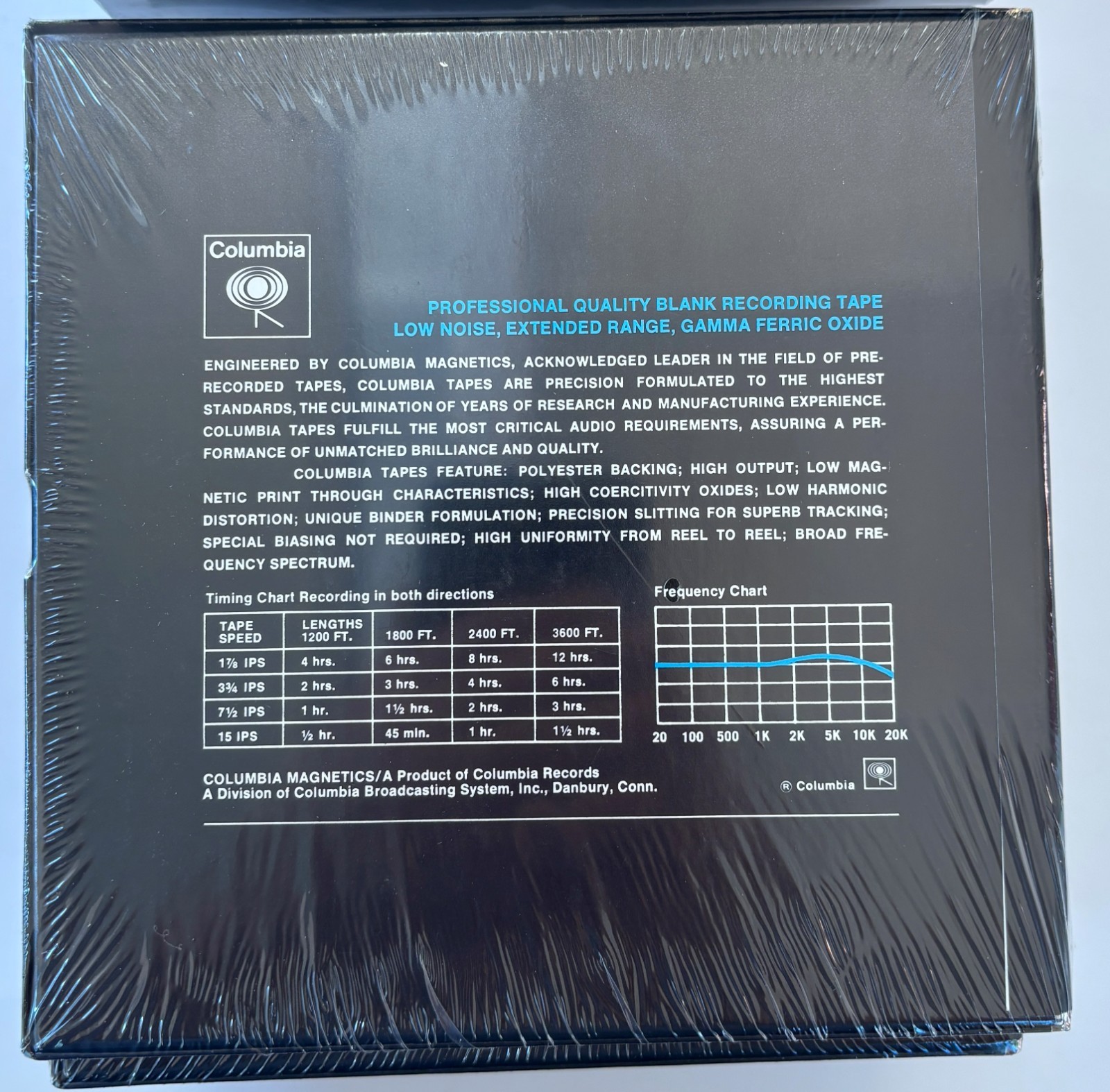 New In Box & Sealed! Columbia 7″ x 3600′ .5 mil Polyester Blank Recording Tape