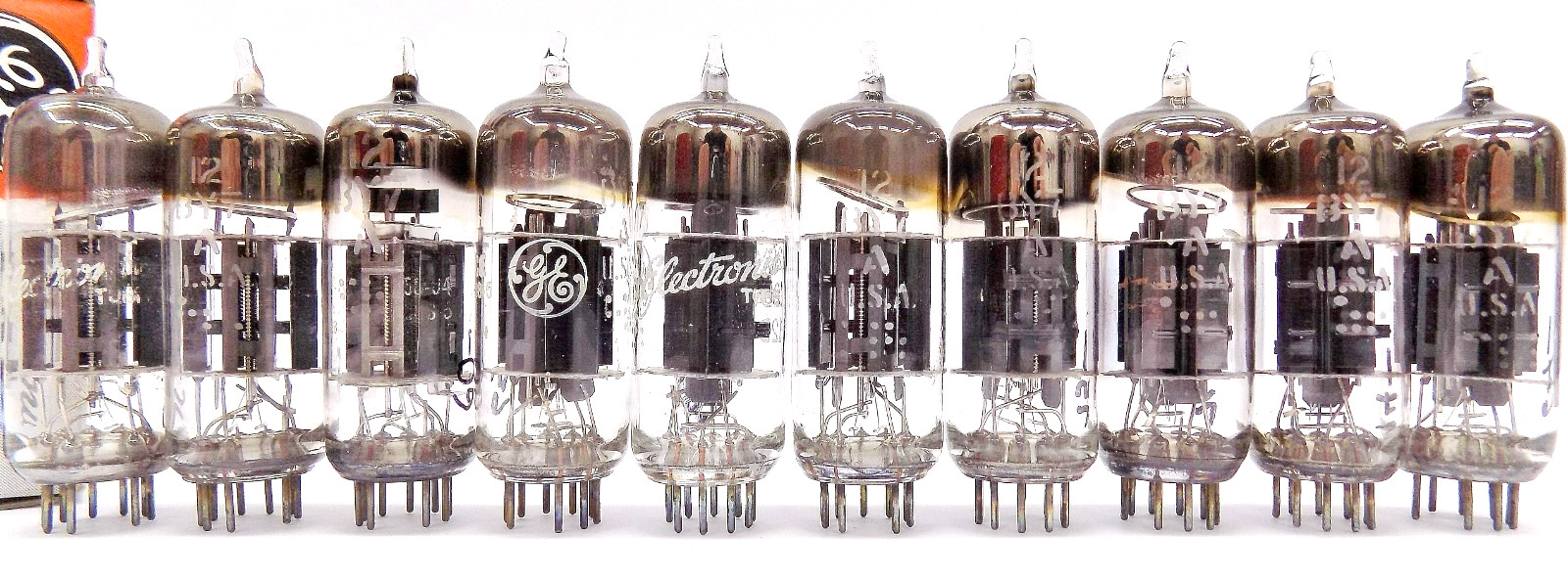 10 Nice Tested Vintage General Electric 12BY7A Black Plate Vacuum Tubes