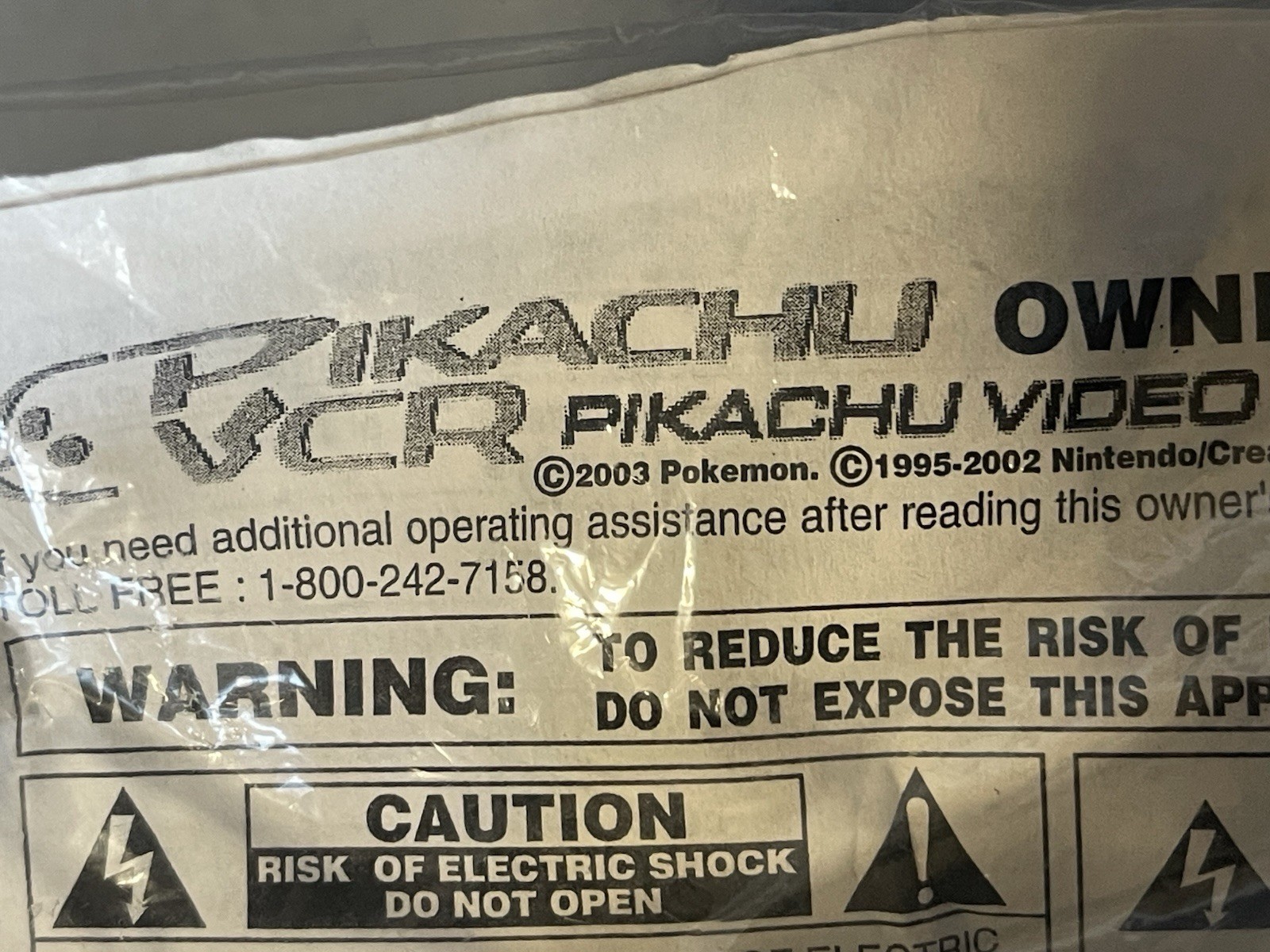Vintage 2003 Pikachu VCR With Pikachu Remote, Regular Remote And Manual! Rare