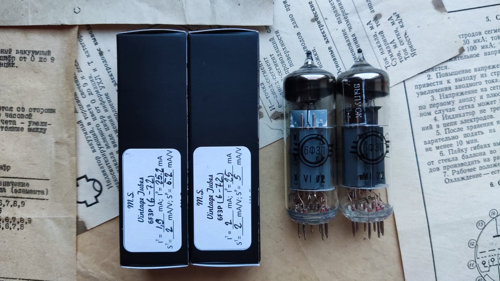 6F3P x 2 (ECL82, 6BM8) MATCHED/ NOS / GOLD GRID / TRIODE PENTODE / (USA Seller)