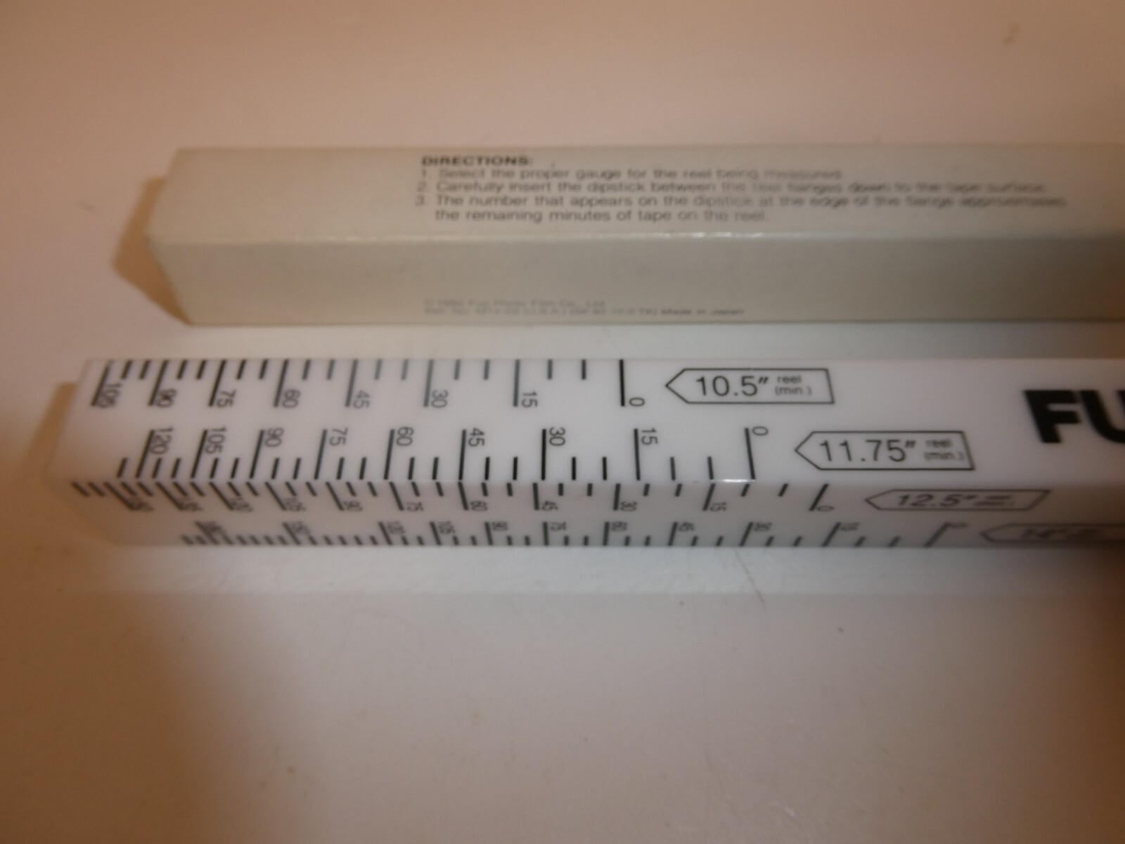 VTG Rare 1982 FUJI 1″ Video Tape H621/H621 Dipstick FILM TAPE REEL Gauge
