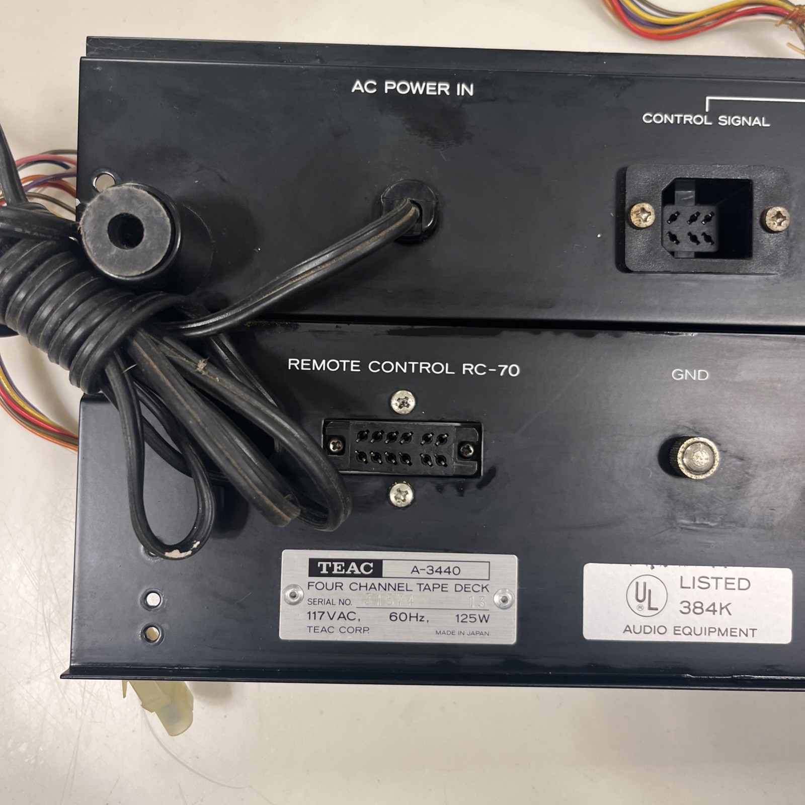TEAC A-3440 Rear Panel Replacement Reel to Reel