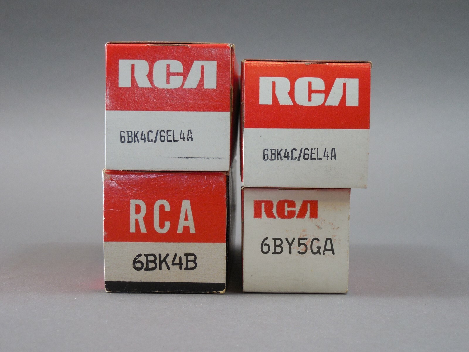 LOT of 4 Vintage RCA Vacuum Electron Tubes 6BK4C/6EL4A 6BY5GA 6BK4B