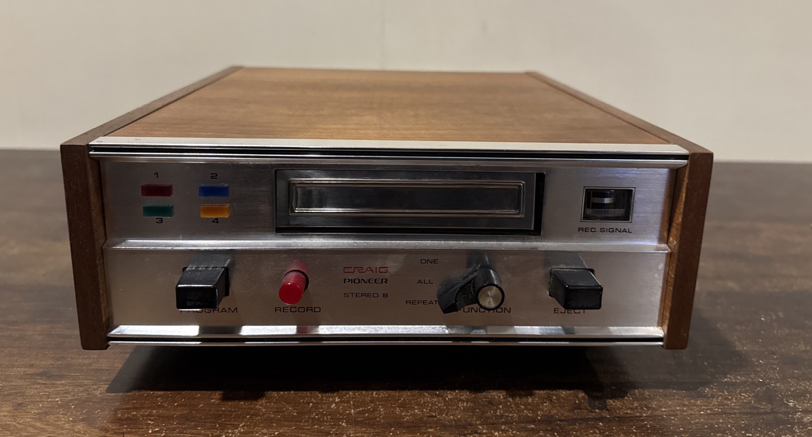 Craig Pioneer 3302 Stereo 8 Track Deck Tape Player & Recorder w/ Manual Untested