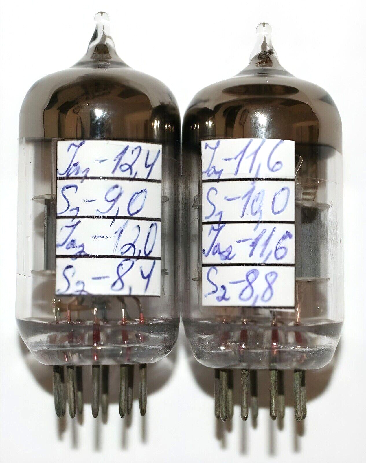 2x 6N23P E88CC, ECC88, 6DJ8 Matched Pair Voskhod Rocket Logo SWGP / Made in 1972