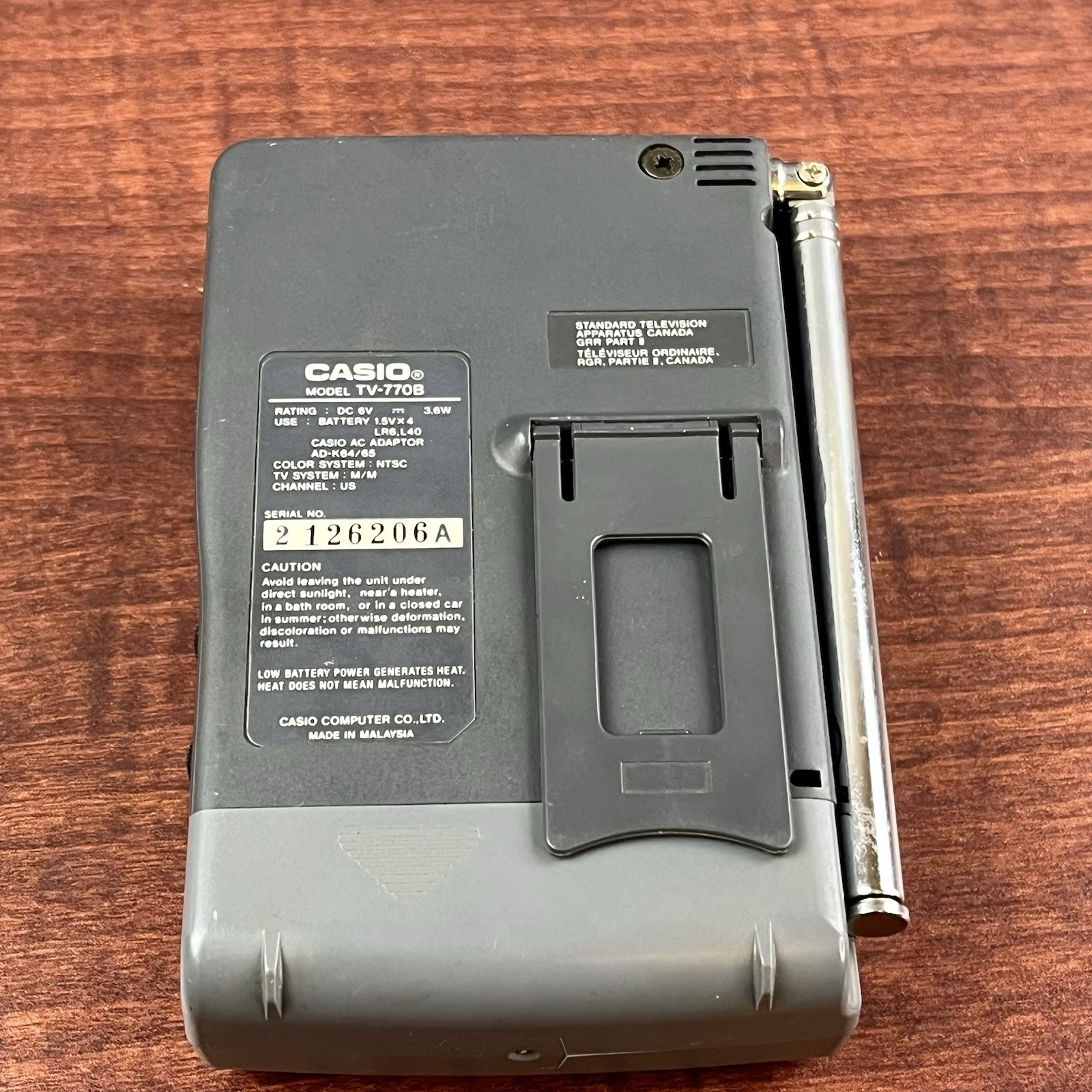 Vintage Casio Handheld TV Crystal Vision TV-770B AA Battery Operated