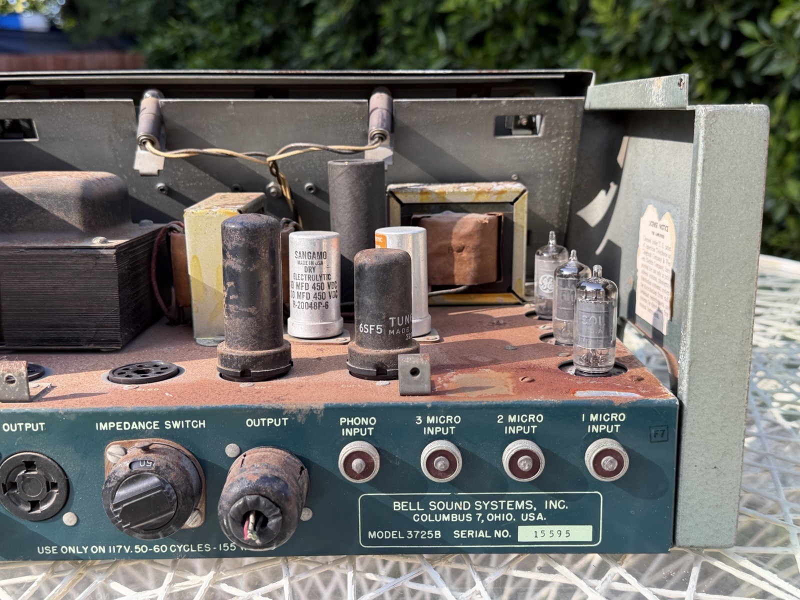 1950s Bell Sound Systems 3725B Vacuum Tube Amplifier PARTS/REPAIR