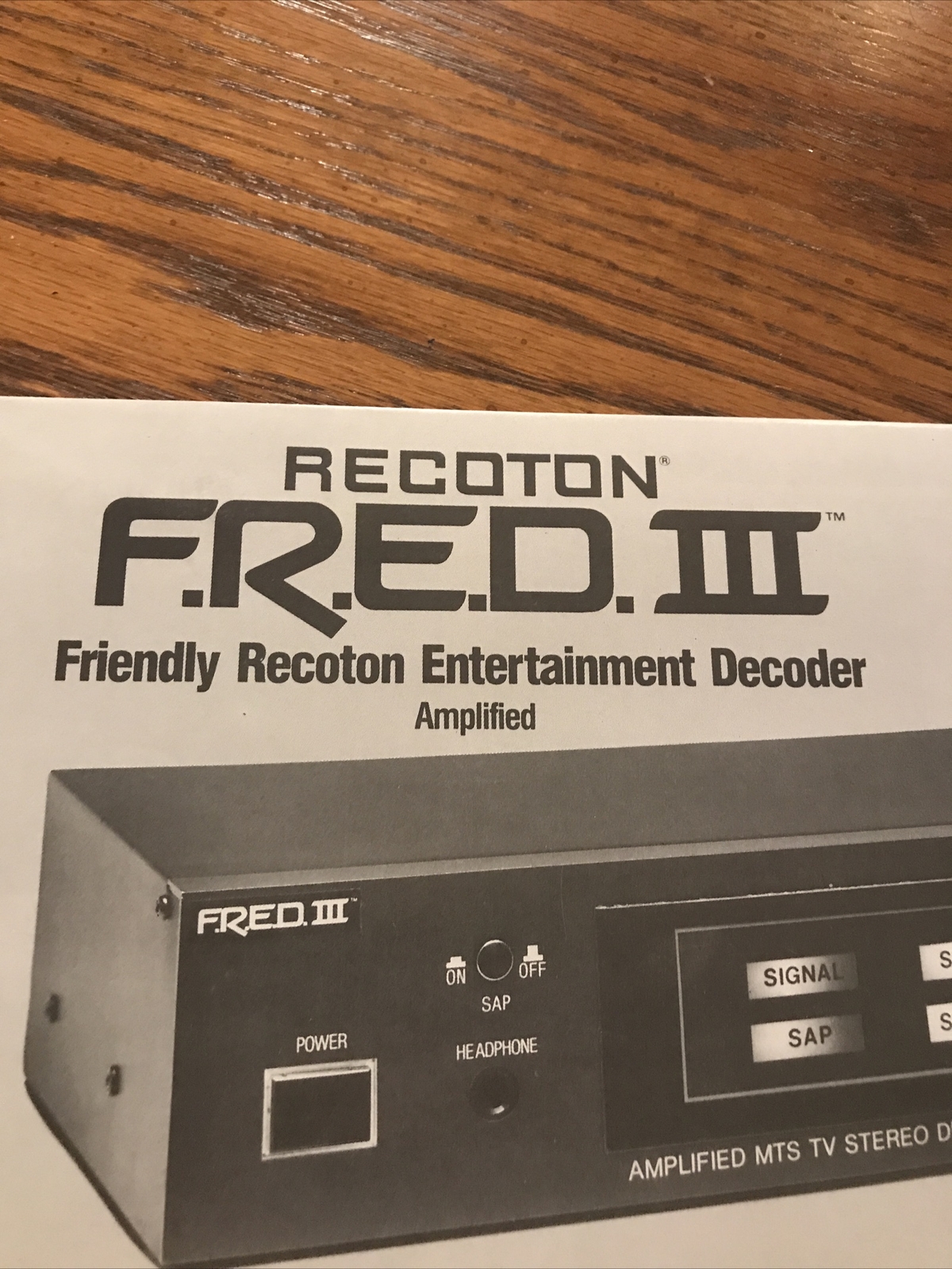recoton f.r.e.d. 3 manual installation instructions 80s 1986