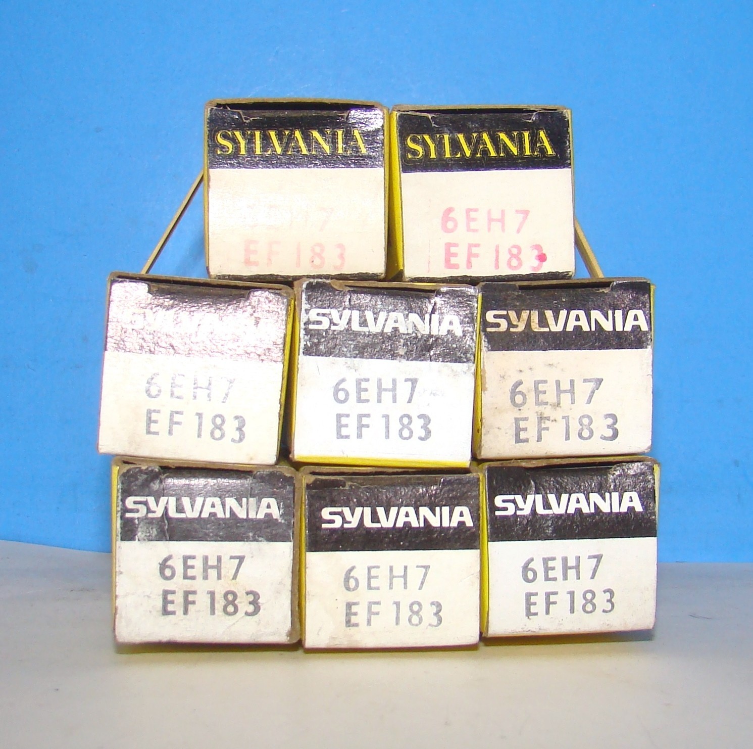 6EH7 EF183 NOS Sylvania lot 8 radio audio amplifier vintage vacuum tubes valves