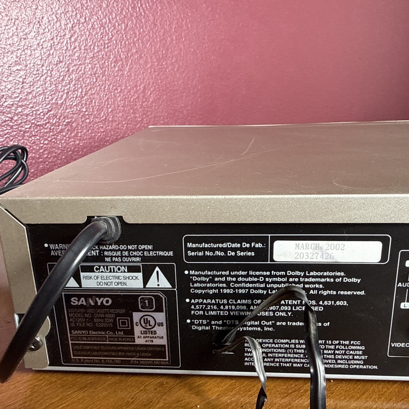 Sanyo DVW-5000 VCR DVD Player Combo with Remote Unit Tested and Working