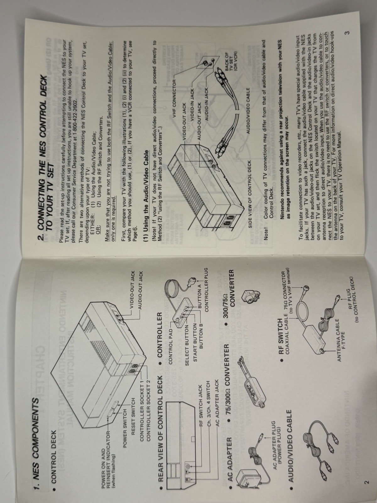 Nintendo Entertainment System Control Deck Instruction Manual NES-USA