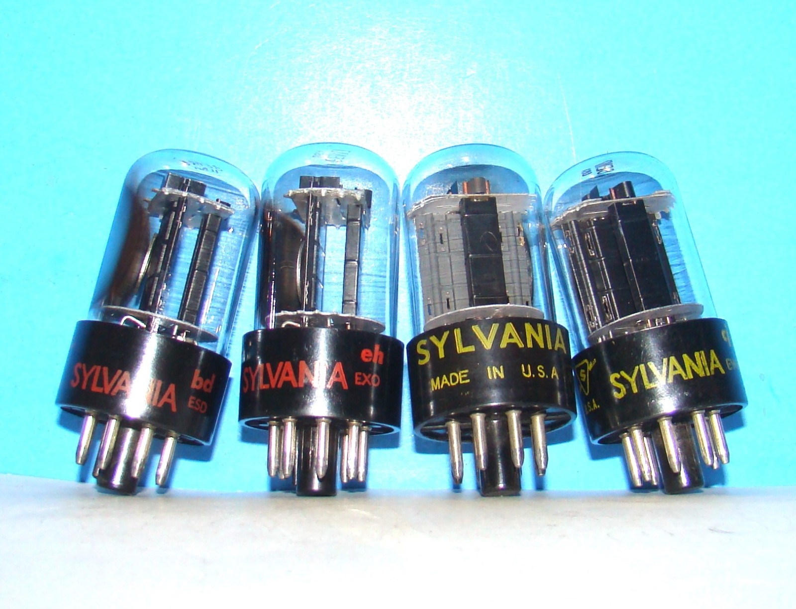 6EM7 Sylvania 4 radio audio amplifier electron vacuum tubes valves tested 6EA7