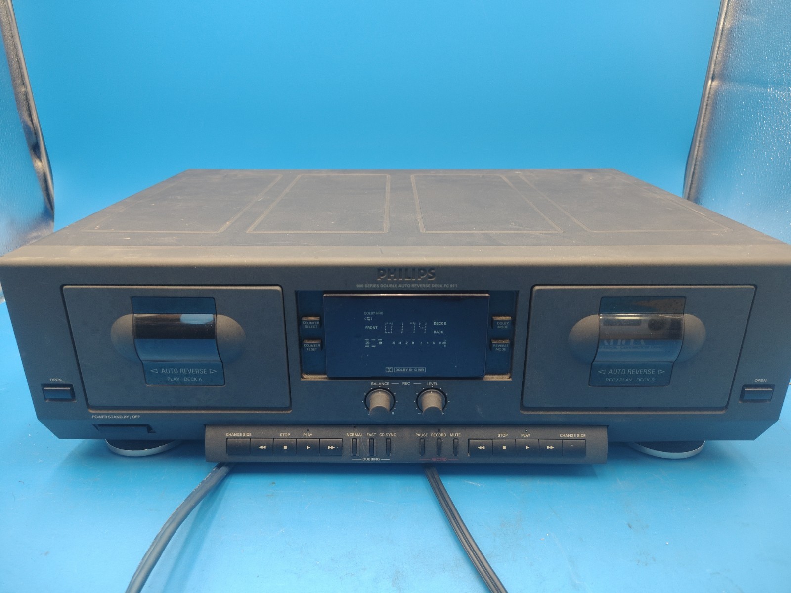 Vintage Philips 900 Series Double Auto Reverse Cassette Tape Deck FC 911