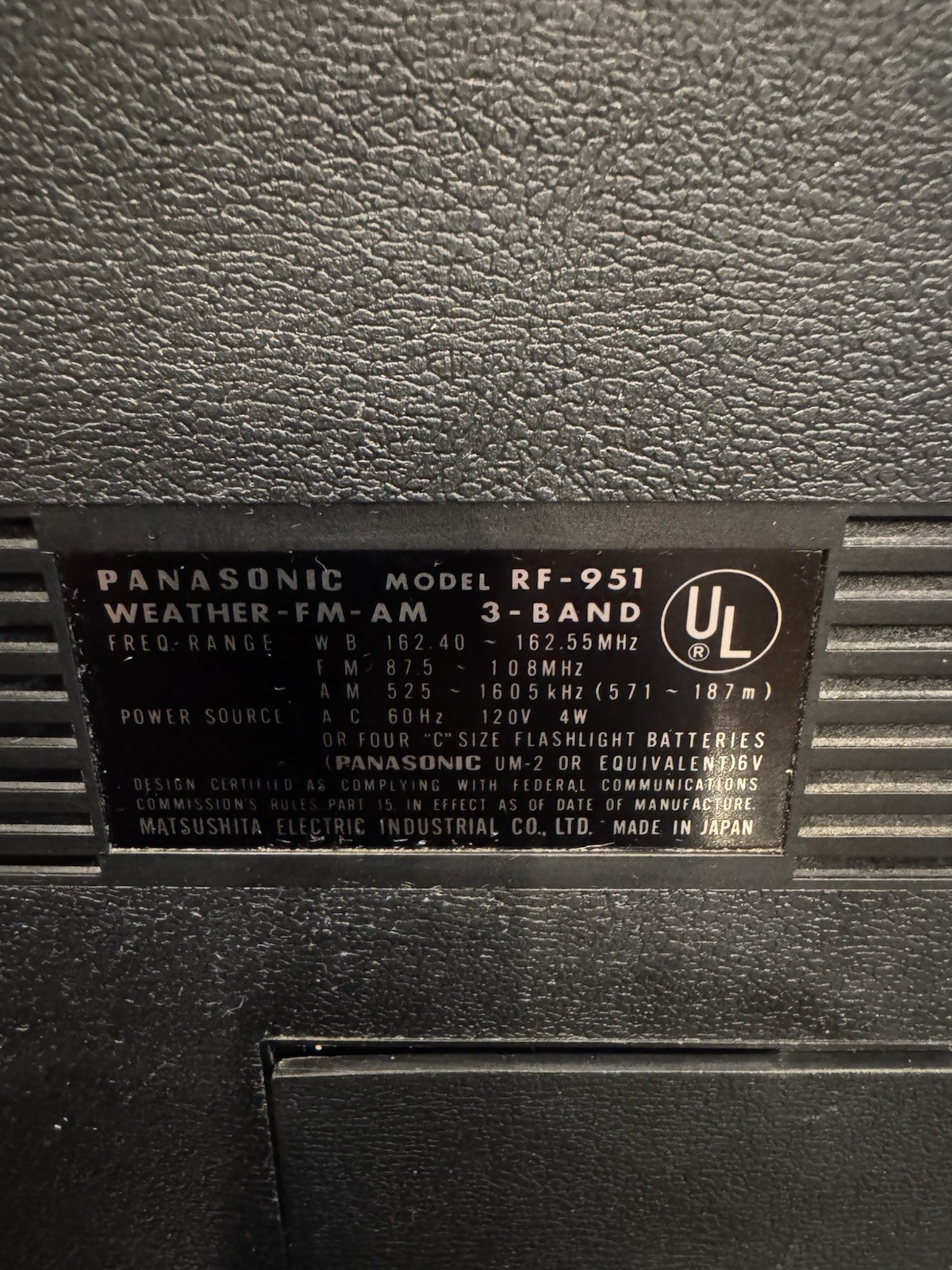 VTG 1970s PANASONIC Weather AM FM 3 Band Radio RF-951 Japan Great Cond Works