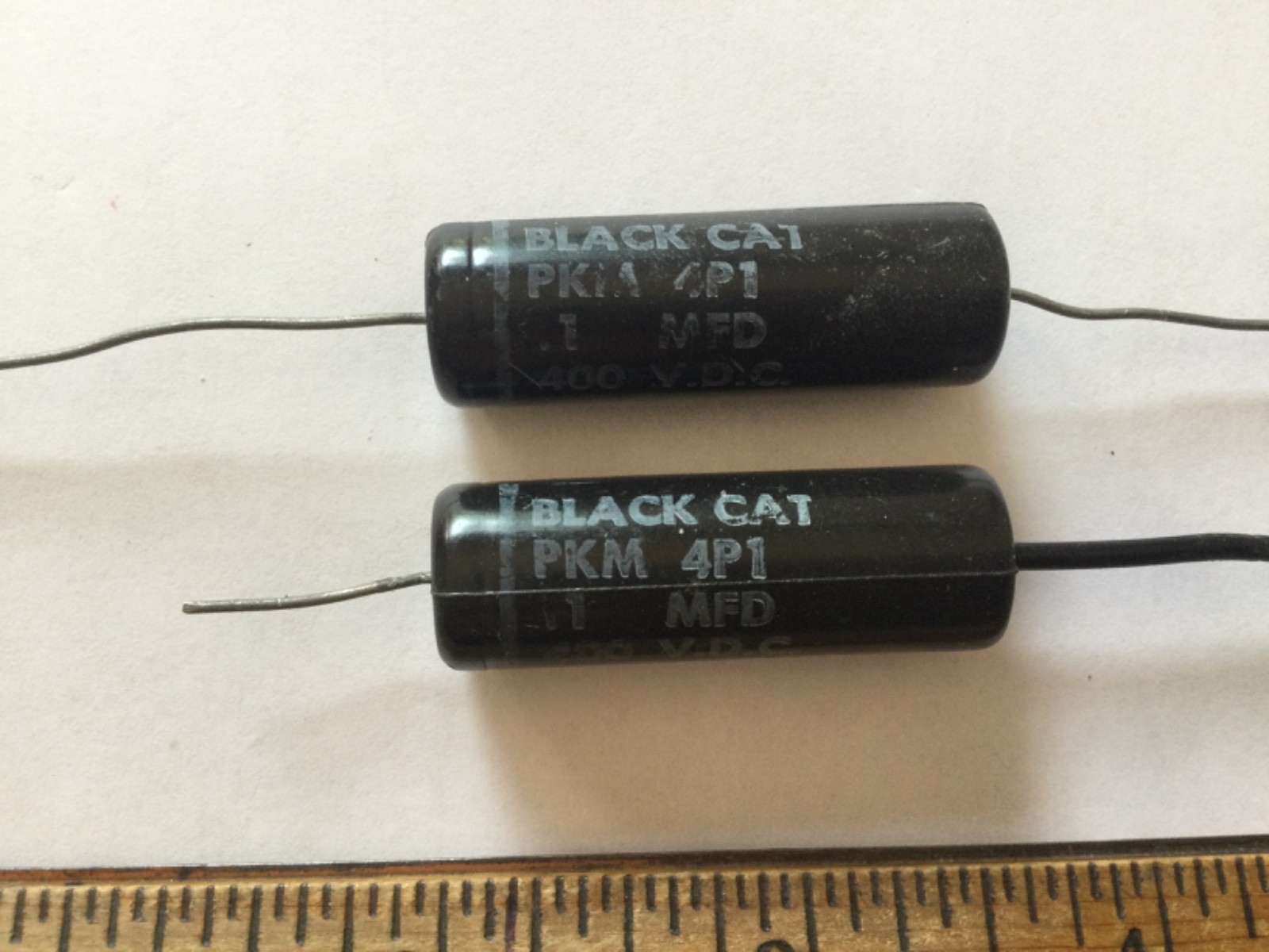2 Pieces PKM 4P1 Cornell Dubilier Black Cat .1 uf 400v Capacitors TESTED
