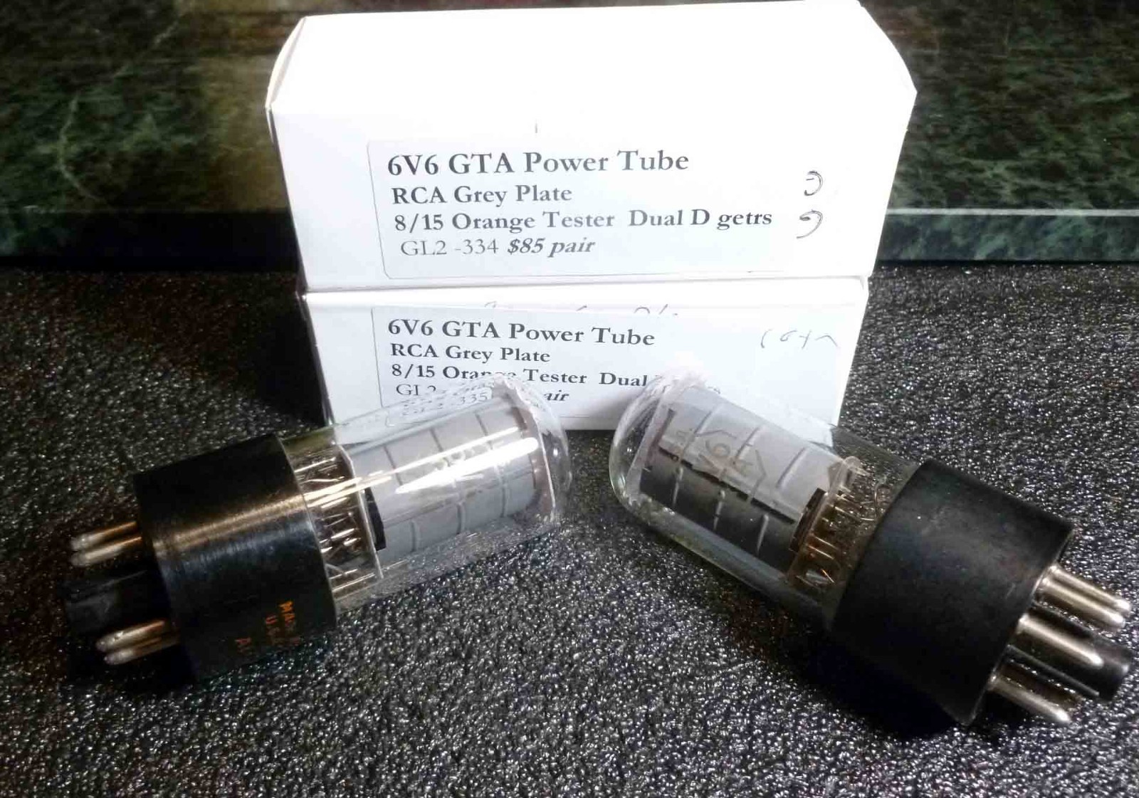 Matched Pair RCA Grey Plate 6v6 GTA Power Tubes Both Test 110+ Strong!
