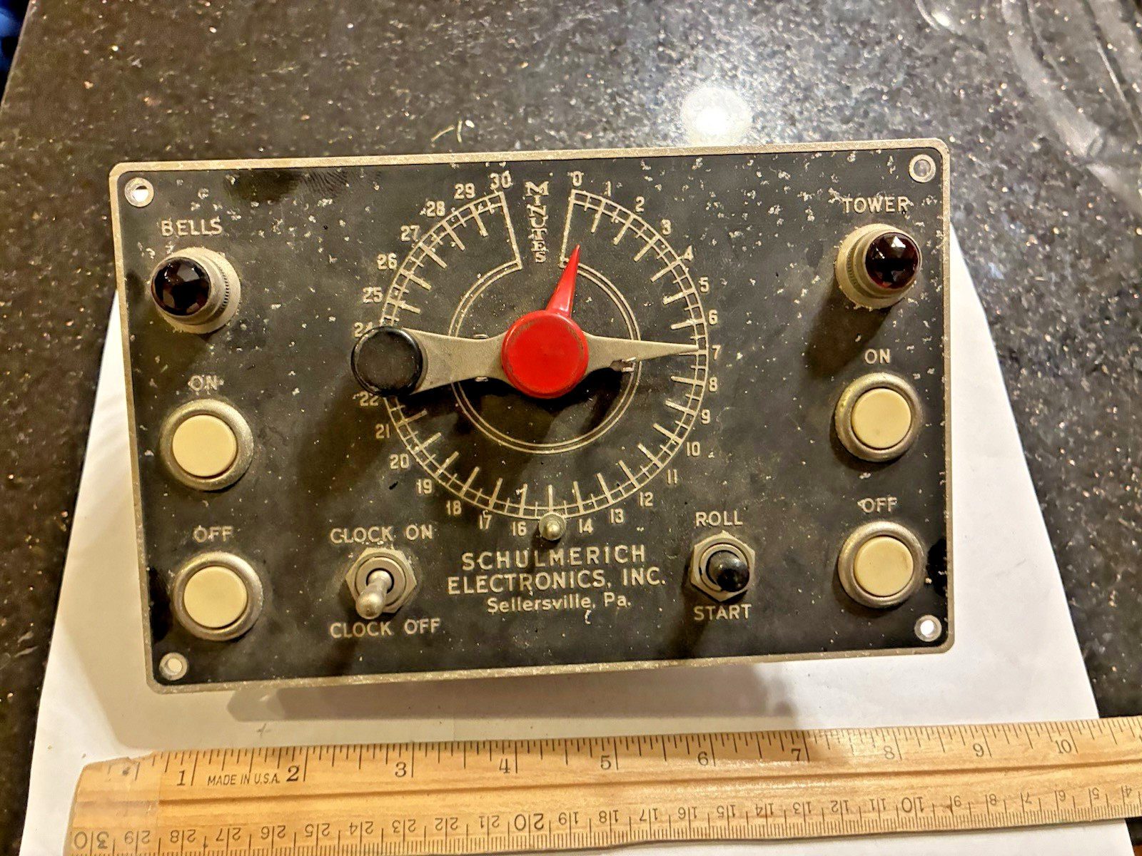 VINTAGE SCHULMERICH ELECTRONICS INC. INDUSTRIAL or CHURCH TIMER CONTROL PANEL